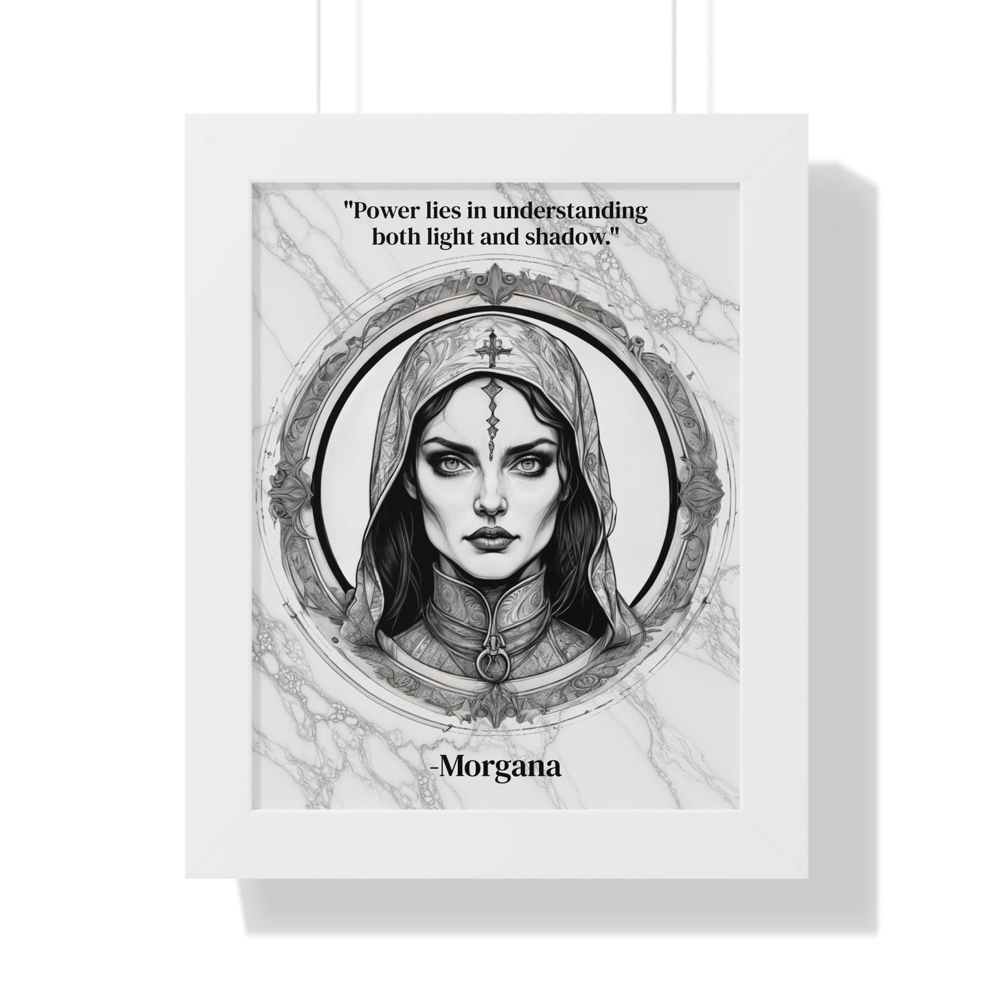 Morgana Fantasy Art Magic Wizard Framed Wall Art Inspirational Quote for Mystical Decor - Unique Gift for Artistic Home Lovers Fans