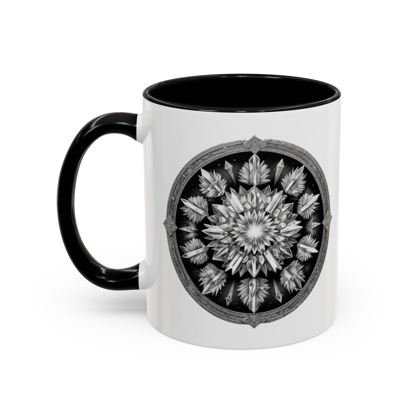 Clear Quartz Gemstone Coffee Mug with Empowering Quote and QR Code Perfect for Crystal Manifestation and Meditation Enthusiasts