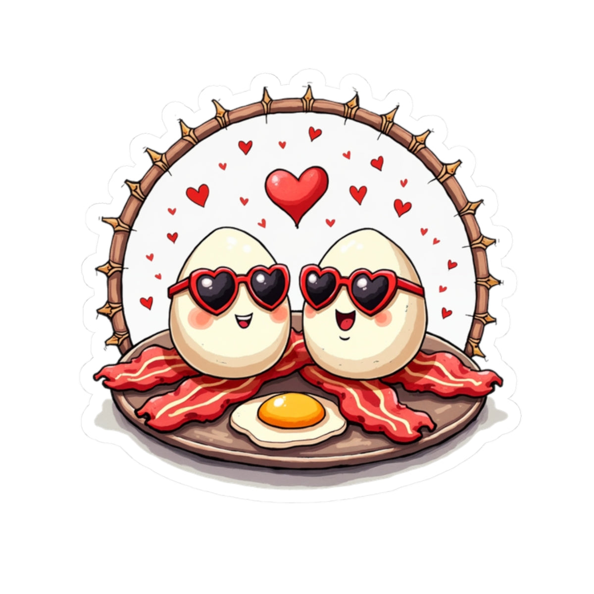 Funny Egg Love - Kiss-Cut Stickers