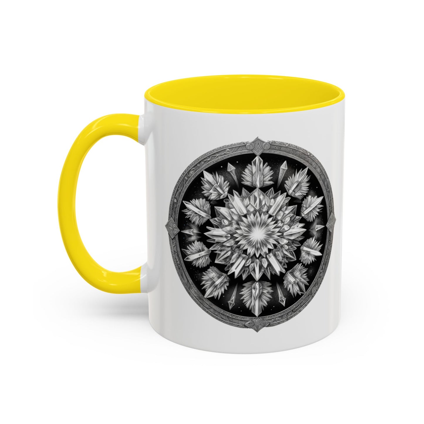 Clear Quartz Gemstone Coffee Mug with Empowering Quote and QR Code Perfect for Crystal Manifestation and Meditation Enthusiasts