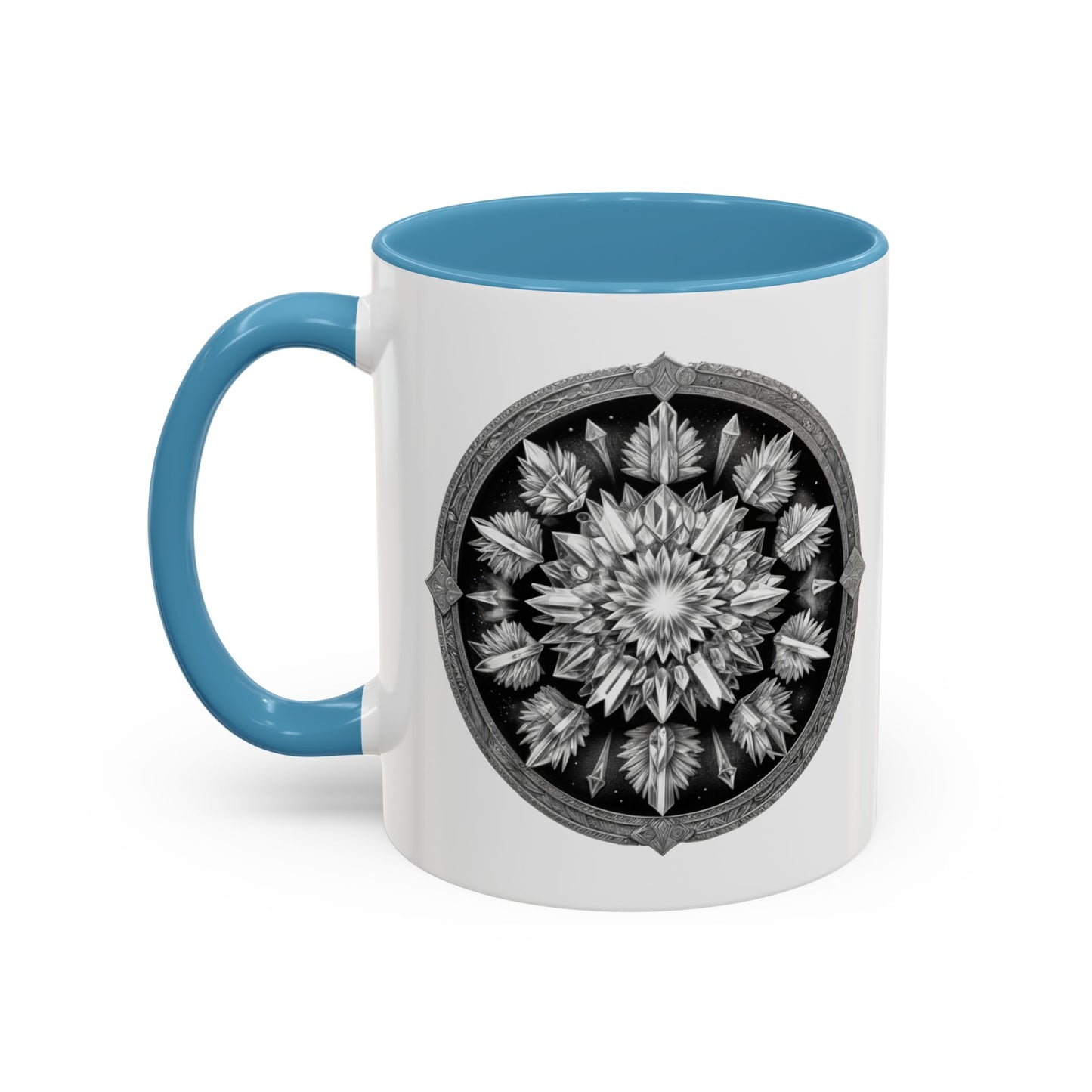 Clear Quartz Gemstone Coffee Mug with Empowering Quote and QR Code Perfect for Crystal Manifestation and Meditation Enthusiasts