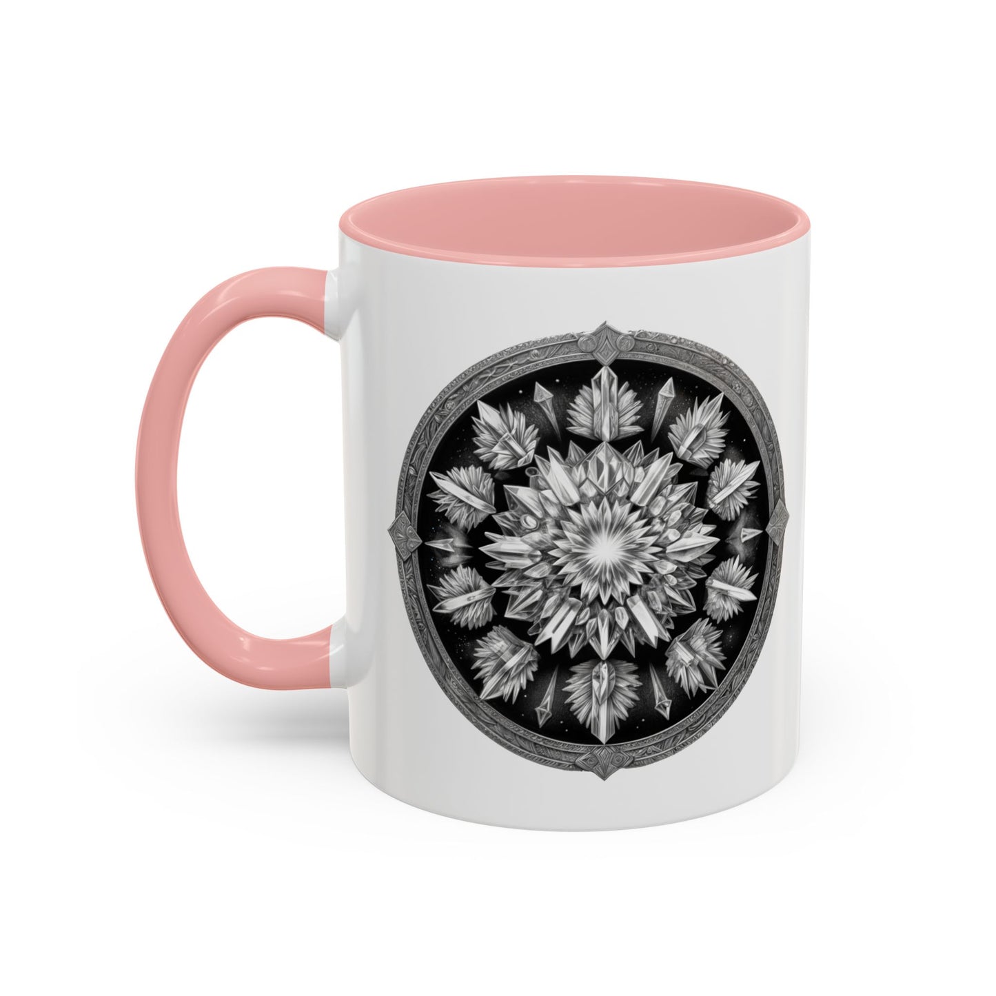 Clear Quartz Gemstone Coffee Mug with Empowering Quote and QR Code Perfect for Crystal Manifestation and Meditation Enthusiasts