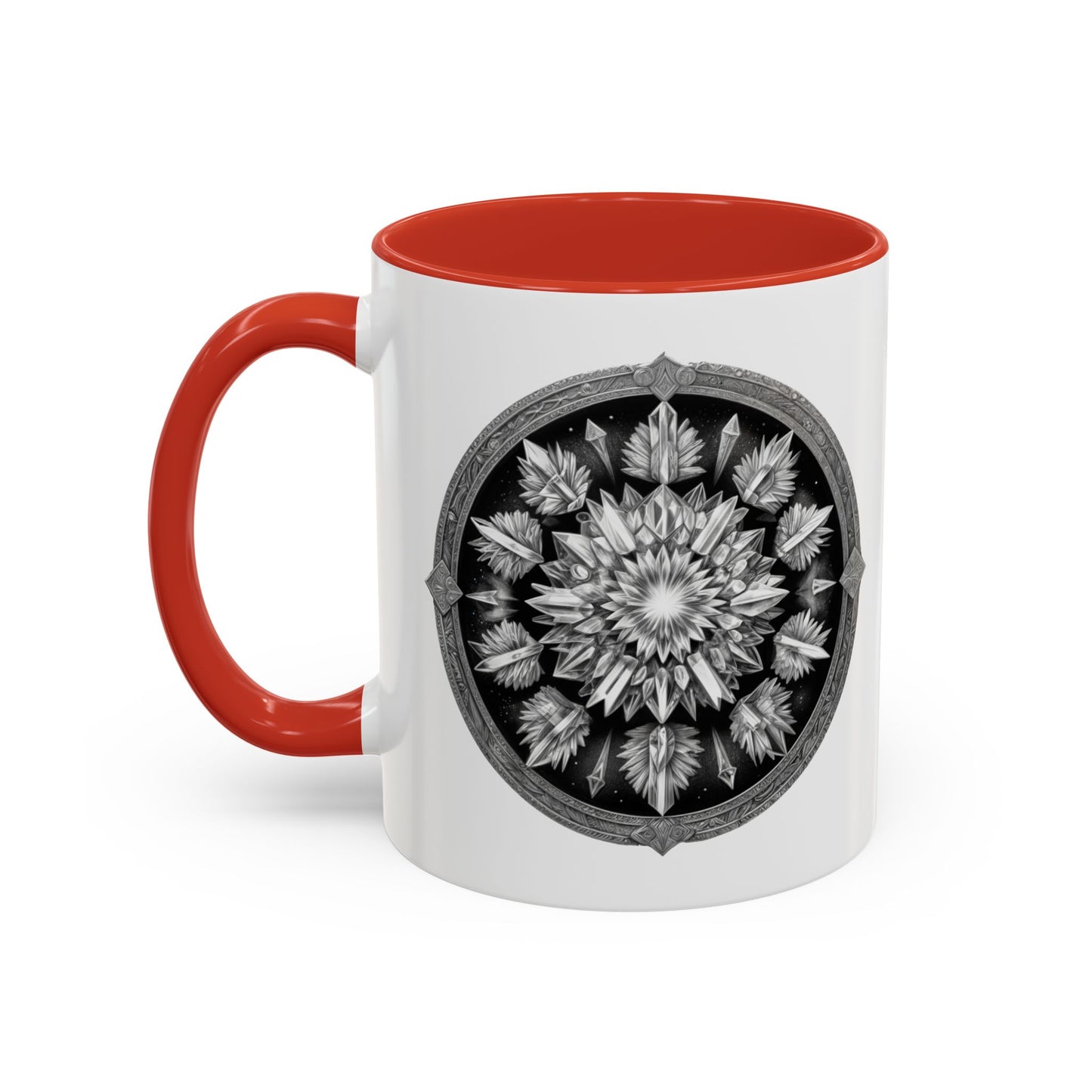 Clear Quartz Gemstone Coffee Mug with Empowering Quote and QR Code Perfect for Crystal Manifestation and Meditation Enthusiasts