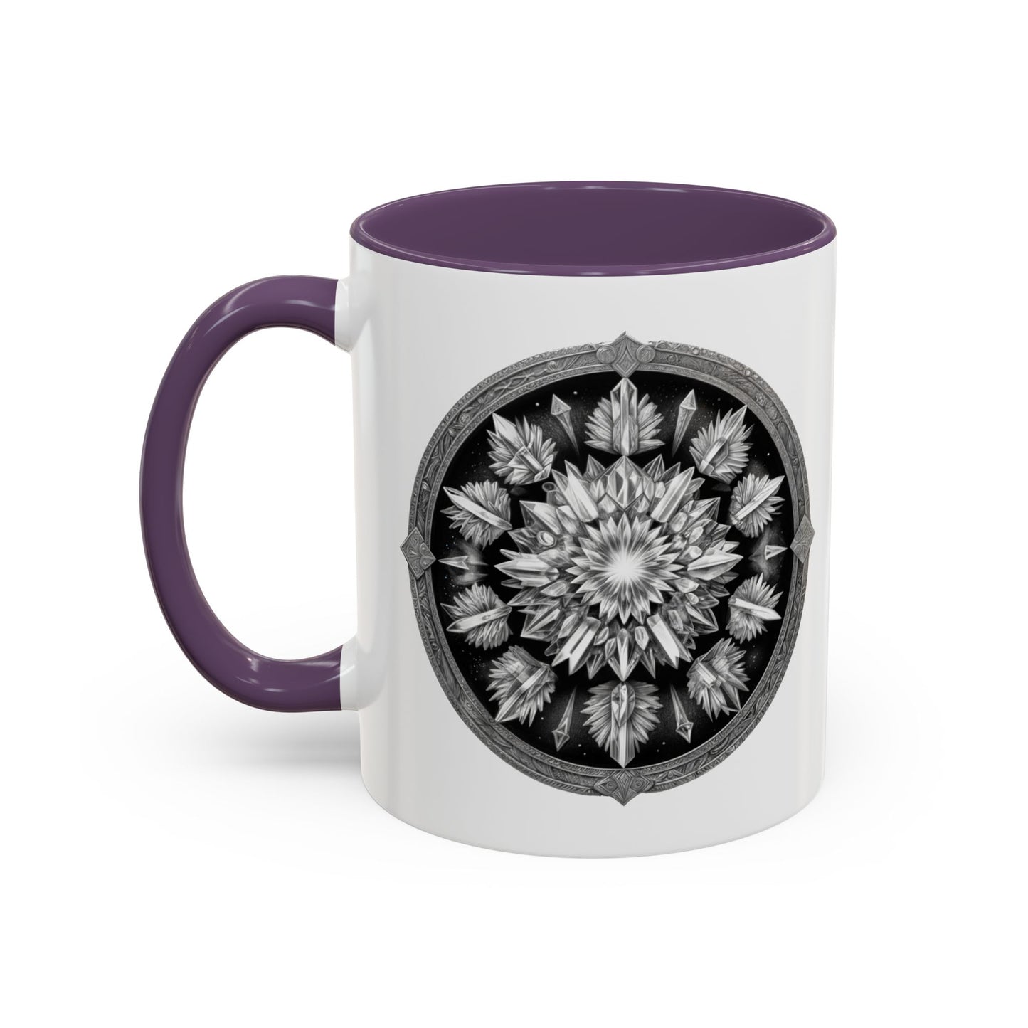 Clear Quartz Gemstone Coffee Mug with Empowering Quote and QR Code Perfect for Crystal Manifestation and Meditation Enthusiasts