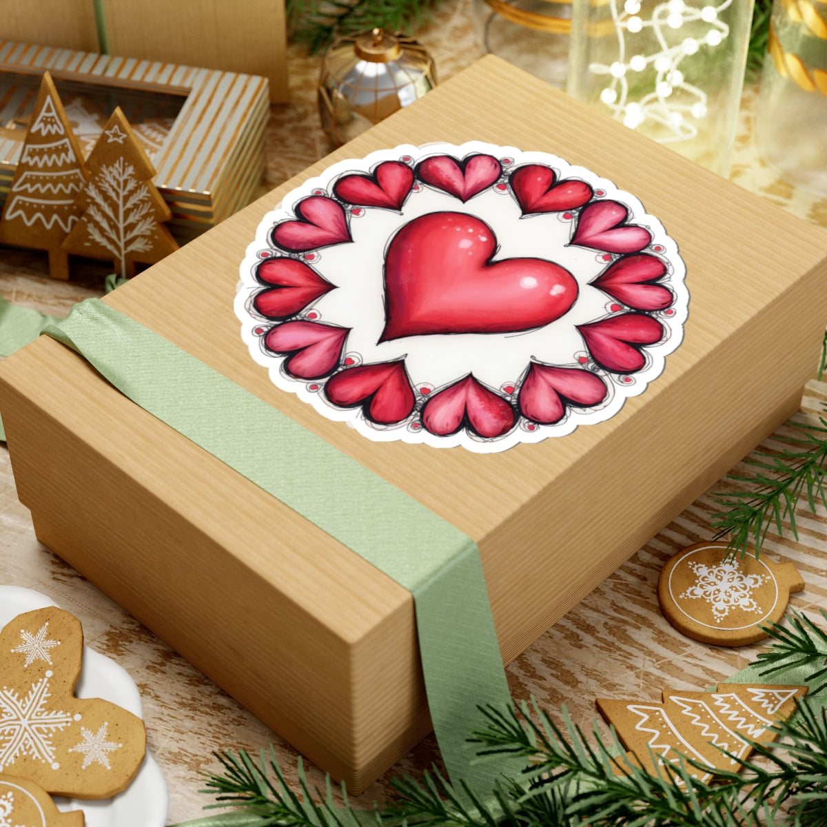 Heart Incircled - Kiss-Cut Stickers