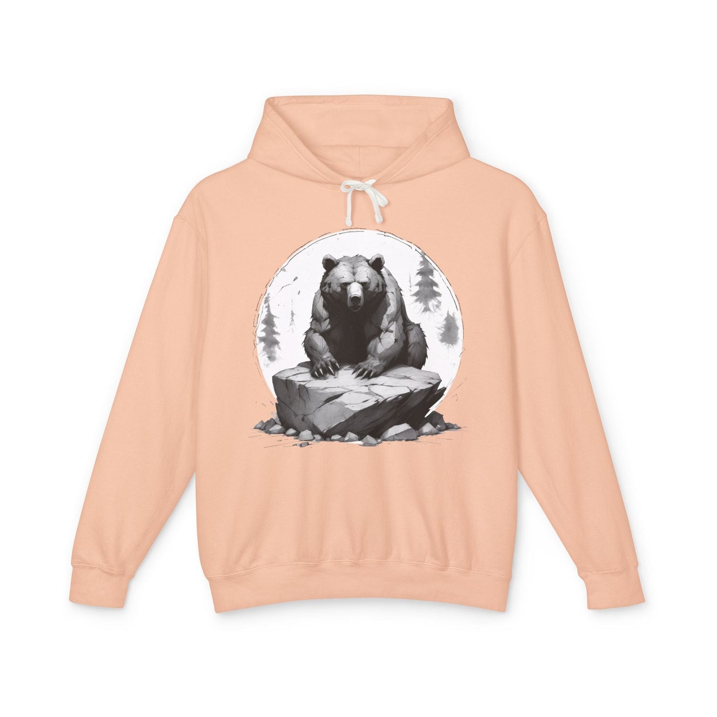 Printify Hoodie S / Peachy Bear Wild Motivation - Lightweight Hoodie