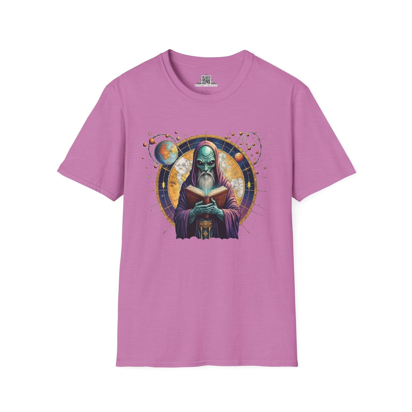 Printify T-Shirt S / Heather Radiant Orchid T-Shirt - Intergalactic Mystery What's Behind Door Number 3 - Alien & Space