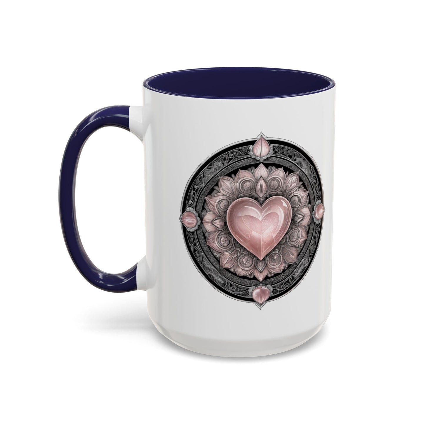 Rose Quartz Love Crystal Coffee Mug with Heartwarming Quote and QR Code Beautiful Gemstone Gift for Valentines Day or Mothers Day