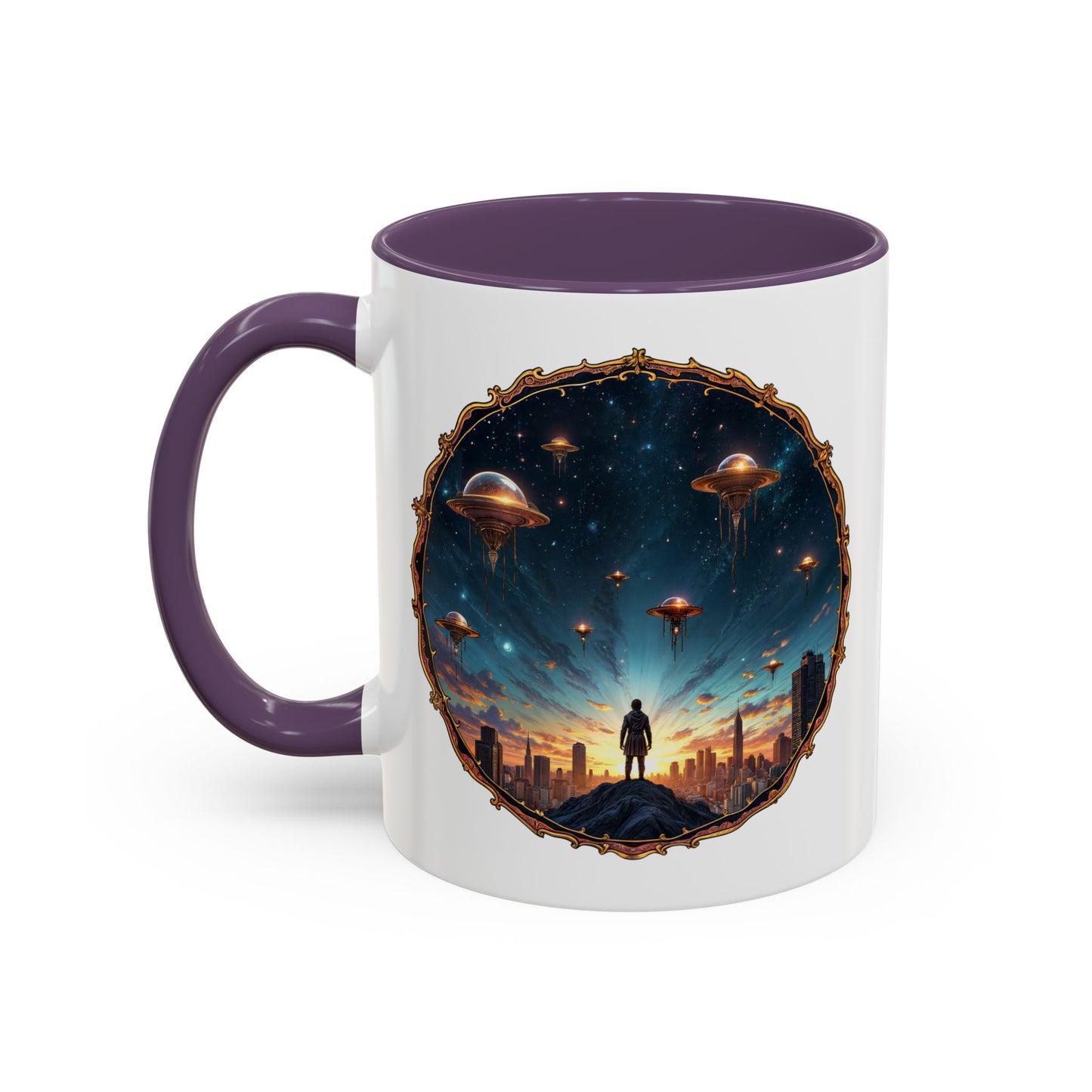 UFO Coffee Mug Featuring Alien Family Reunion Quote for Intergalactic Travelers Who Love Unique Quirky Gifts Alien Jokes QR Code Quote Video