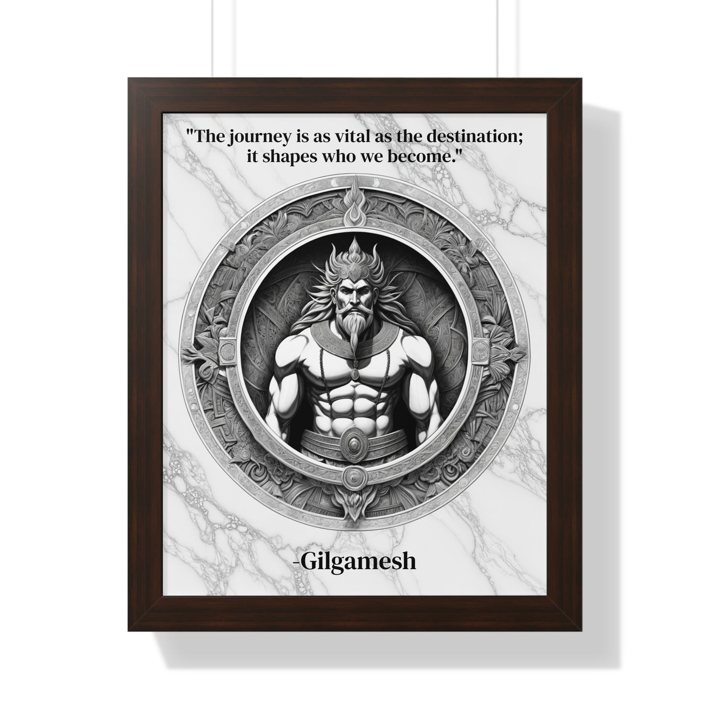 Gilgamesh Epic Poem Adventure Hero Framed Wall Art Inspirational Quote for Literature Buffs Decor - Ideal Gift for Epic Poetry Lovers Fans