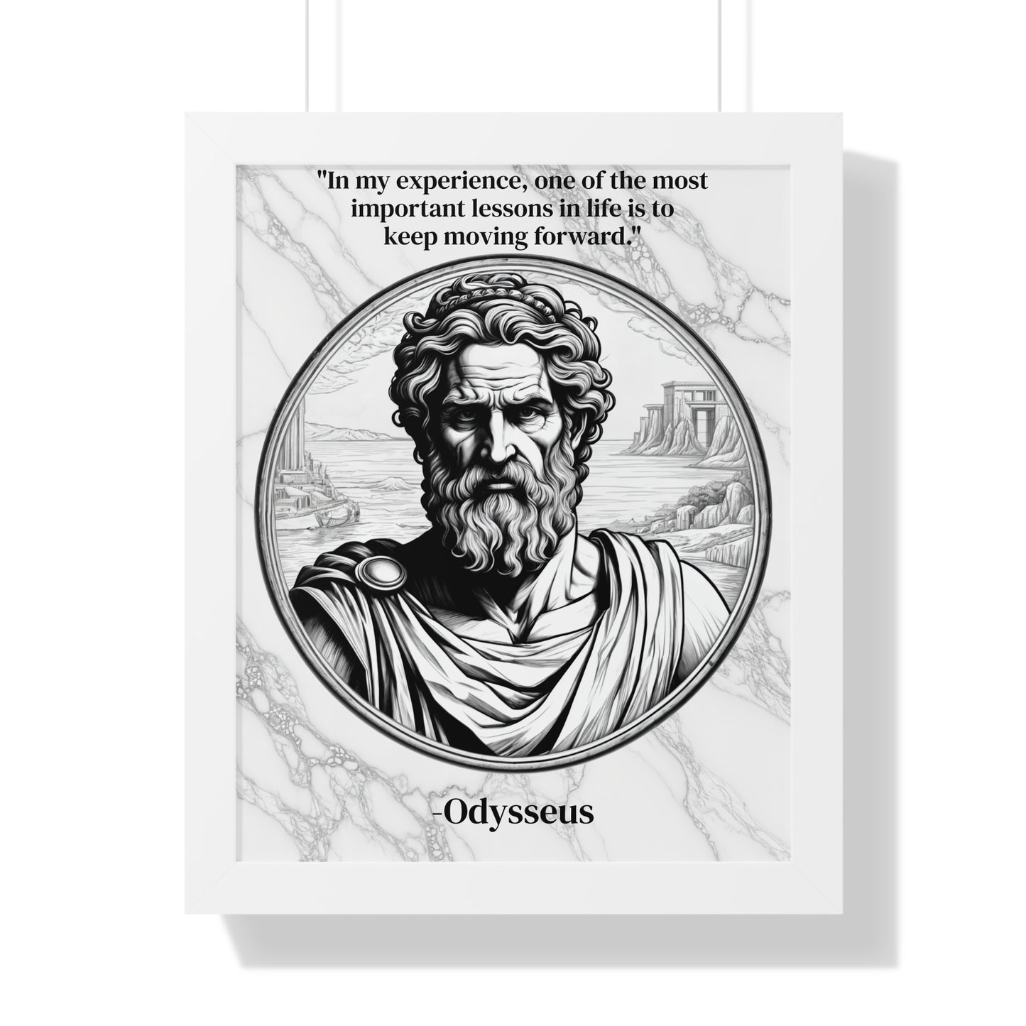 Odysseus Adventure Traveler Inspirational Framed Wall Art Quote for Literary Lovers Hero Decor - Perfect Gift for Epic Poetry Book Fans