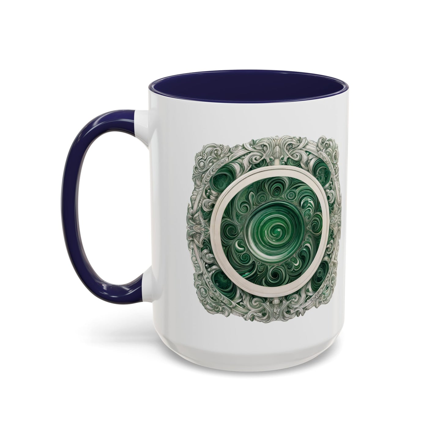 Malachite Crystal Coffee Mug with Inspirational Quote and QR Code Beautiful Gemstone Gift for Green Thumbs and Spiritual Lovers