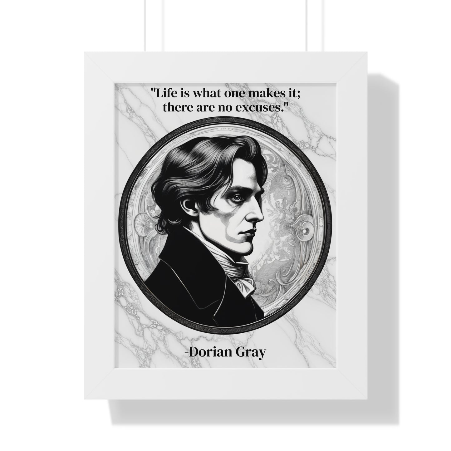 Dorian Gray Inspirational Quote Aesthetic Decor Framed Wall Art for Home Office Gift - Ideal Self-Reflection Quote Print Oscar Wilde Fans