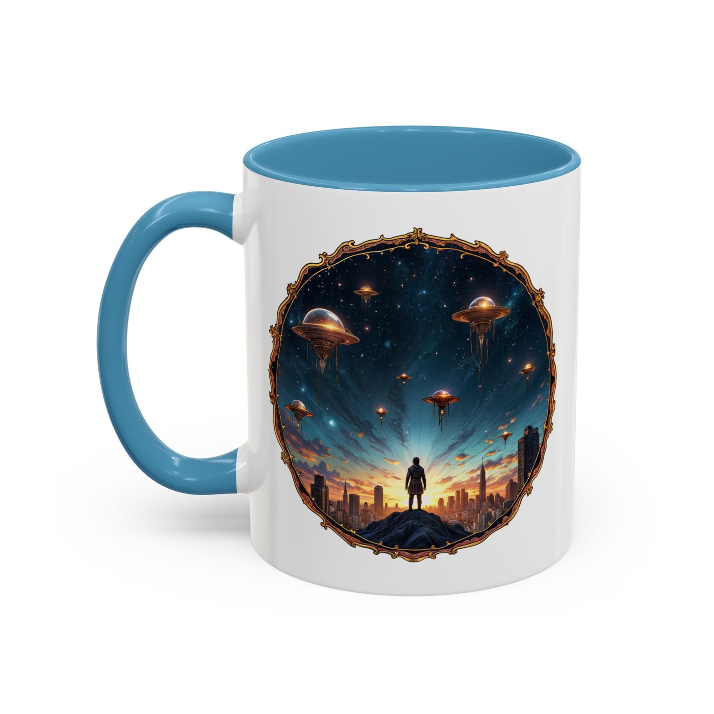 UFO Coffee Mug Featuring Alien Family Reunion Quote for Intergalactic Travelers Who Love Unique Quirky Gifts Alien Jokes QR Code Quote Video