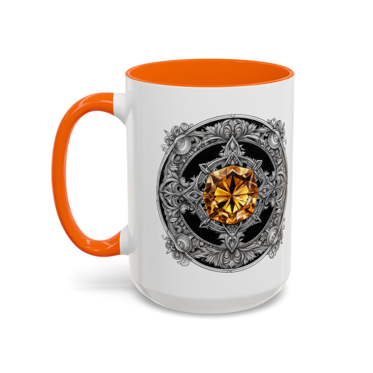 Citrine Crystal Coffee Mug with Positive Quote and QR Code for Motivational Video Ideal Gift for Gemstone Optimists and Dreamers