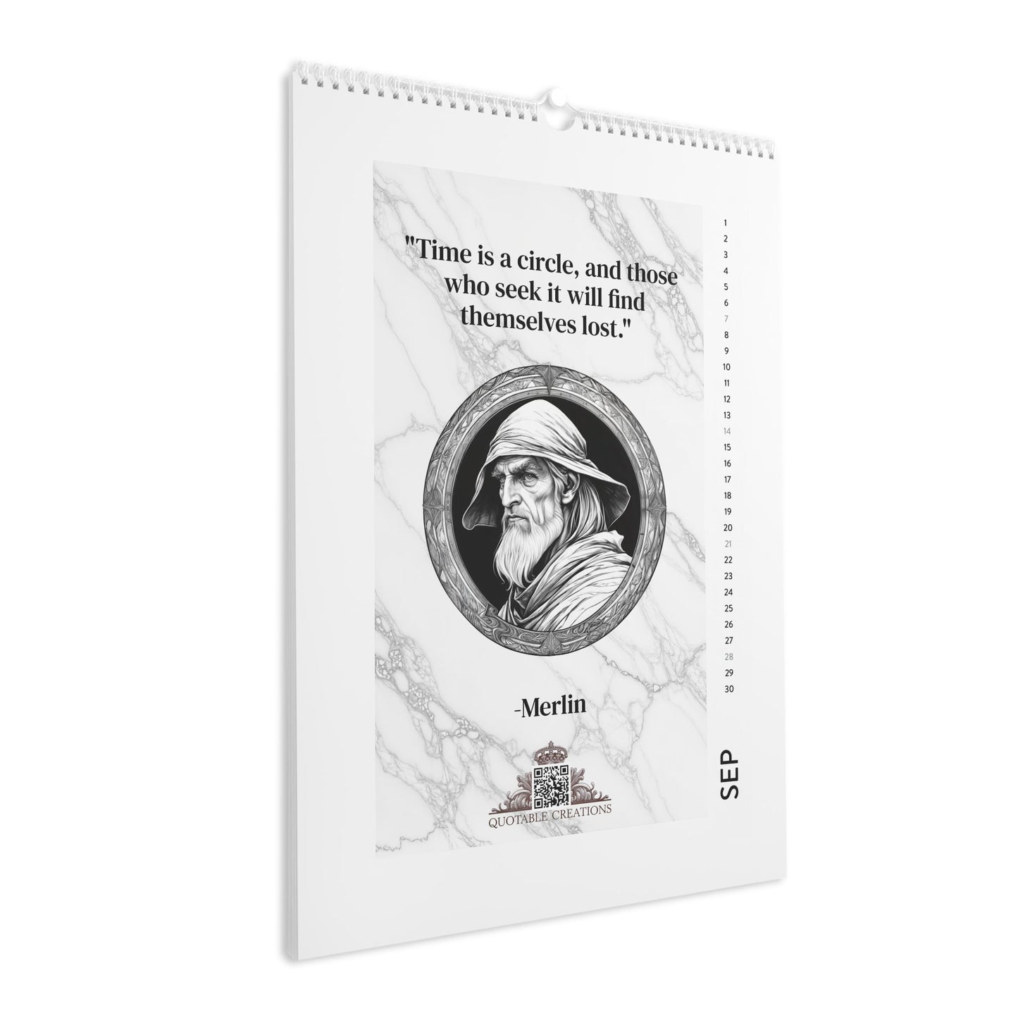 Legendary Heroes & Quests 2025 Quote Vertical Calendar - Timeless Literary Inspiration