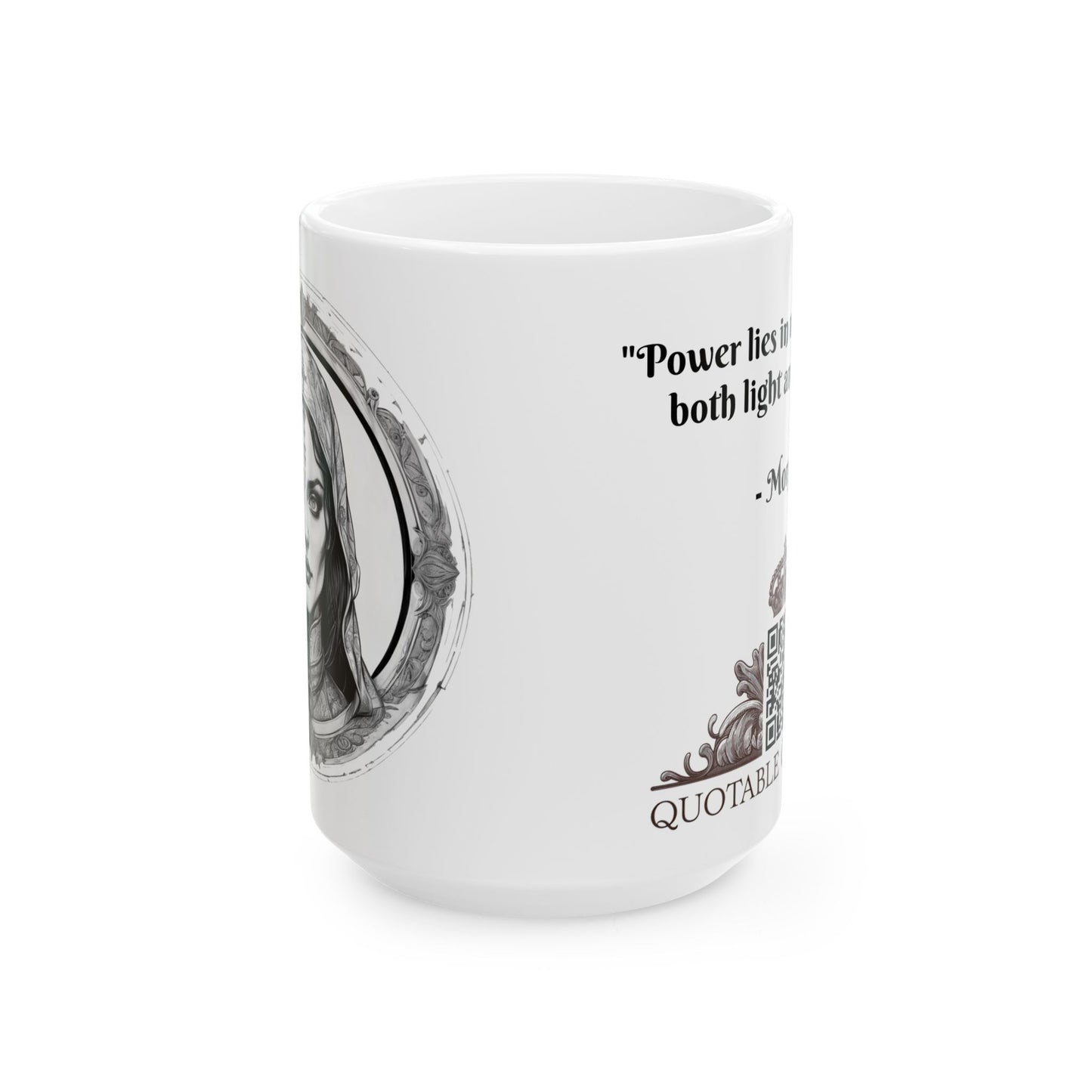 Morgana Inspirational Quote Coffee Mug with QR Code (11, 15oz)