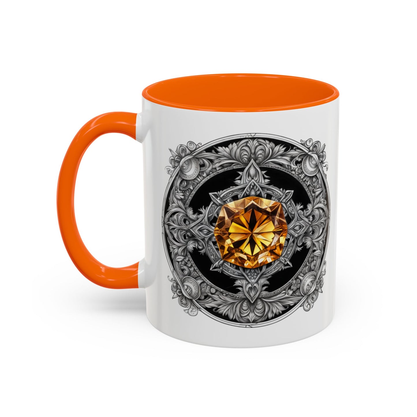 Citrine Crystal Coffee Mug with Positive Quote and QR Code for Motivational Video Ideal Gift for Gemstone Optimists and Dreamers