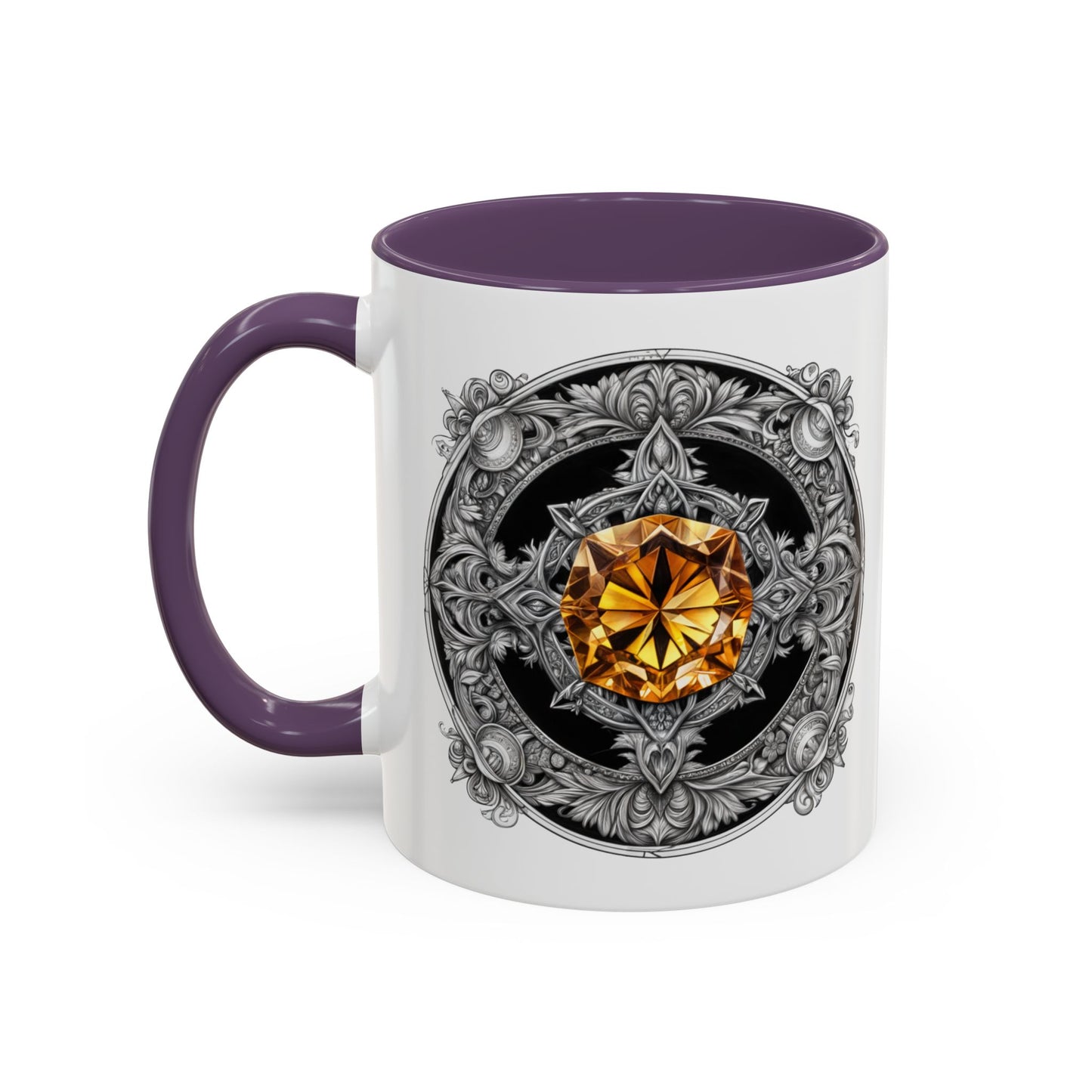 Citrine Crystal Coffee Mug with Positive Quote and QR Code for Motivational Video Ideal Gift for Gemstone Optimists and Dreamers