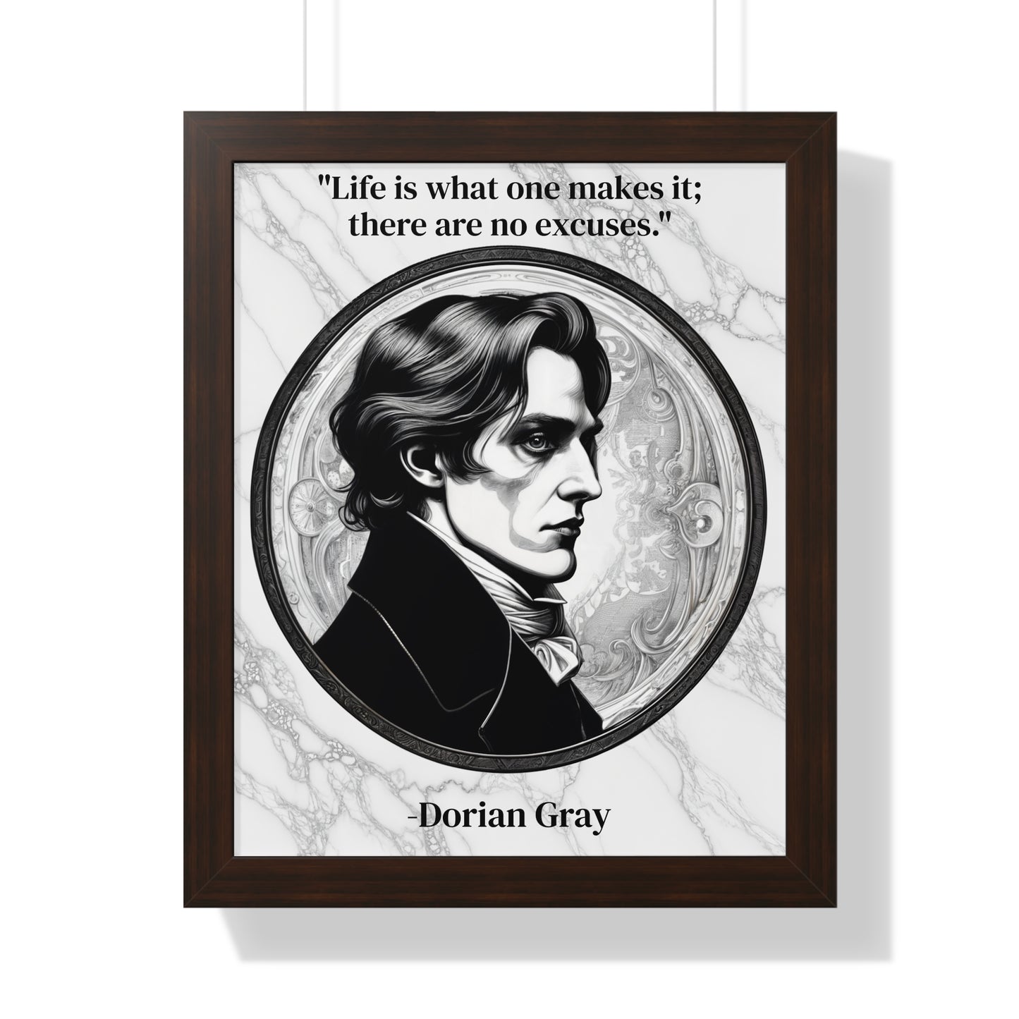 Dorian Gray Inspirational Quote Aesthetic Decor Framed Wall Art for Home Office Gift - Ideal Self-Reflection Quote Print Oscar Wilde Fans