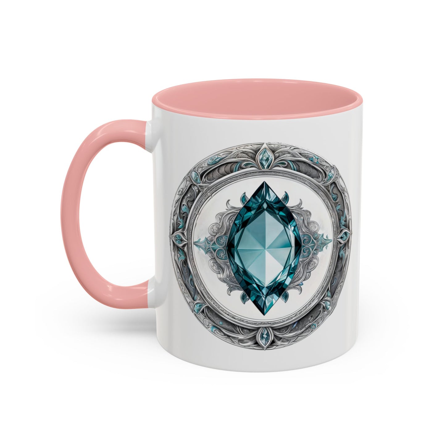 Aquamarine Crystal Coffee Mug with Soothing Quote and QR Code Great Gift for Ocean Lovers Gemstone and Meditation Enthusiasts