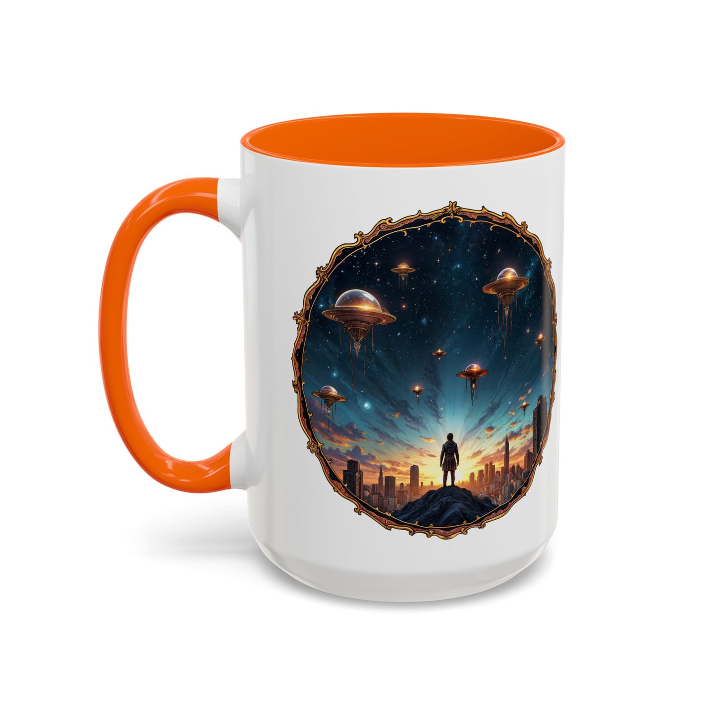 UFO Coffee Mug Featuring Alien Family Reunion Quote for Intergalactic Travelers Who Love Unique Quirky Gifts Alien Jokes QR Code Quote Video