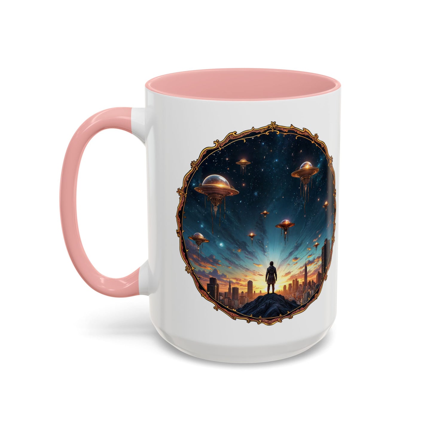 UFO Coffee Mug Featuring Alien Family Reunion Quote - for Intergalactic Traveler Who Love Unique Quirky Gift Alien Jokes QR Code Quote Video