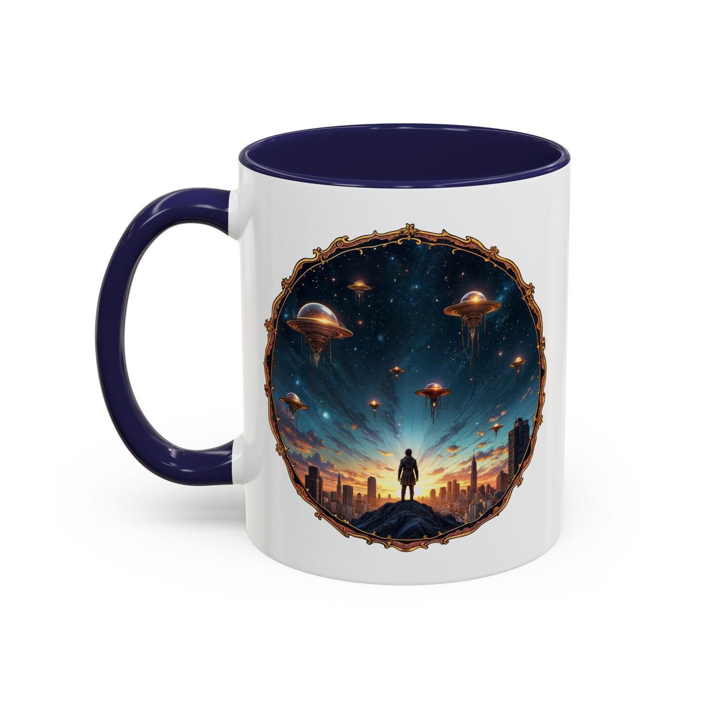 UFO Coffee Mug Featuring Alien Family Reunion Quote for Intergalactic Travelers Who Love Unique Quirky Gifts Alien Jokes QR Code Quote Video