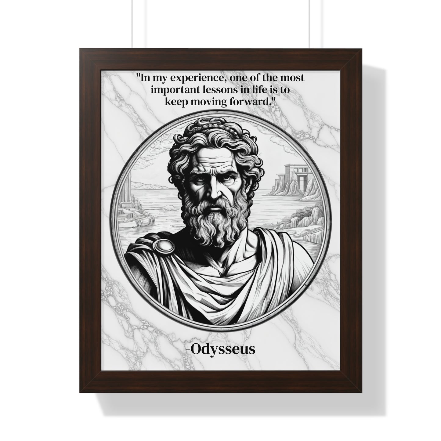 Odysseus Adventure Traveler Inspirational Framed Wall Art Quote for Literary Lovers Hero Decor - Perfect Gift for Epic Poetry Book Fans