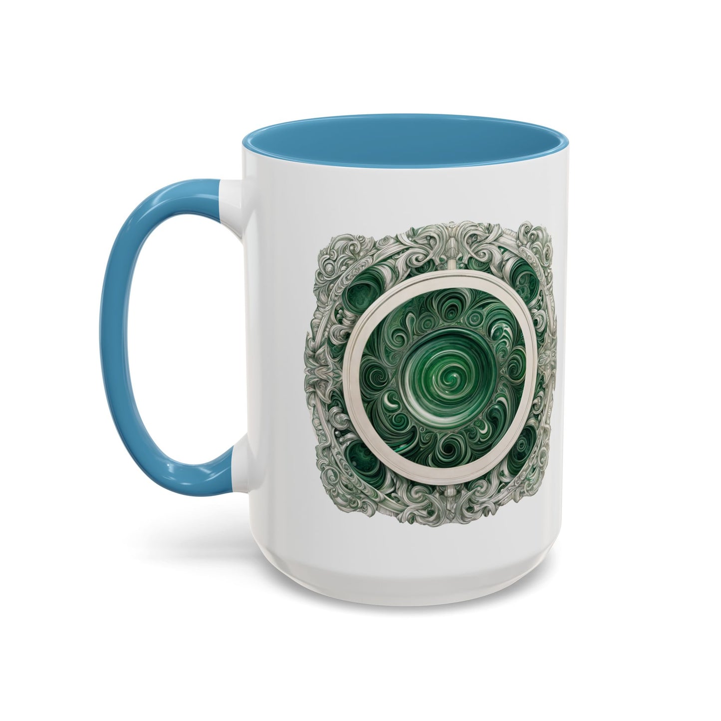 Malachite Crystal Coffee Mug with Inspirational Quote and QR Code Beautiful Gemstone Gift for Green Thumbs and Spiritual Lovers