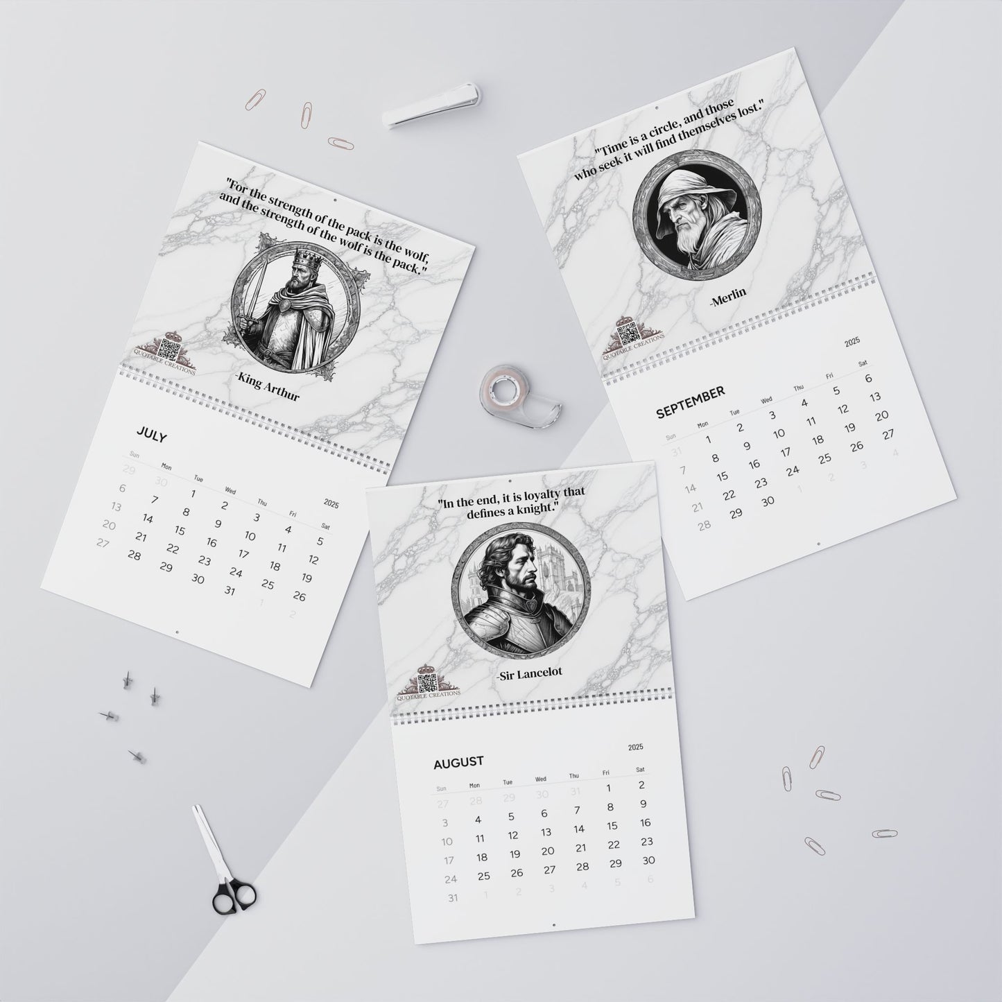 Legendary Heroes & Quests 2025 Quote Calendar - Timeless Literary Inspiration