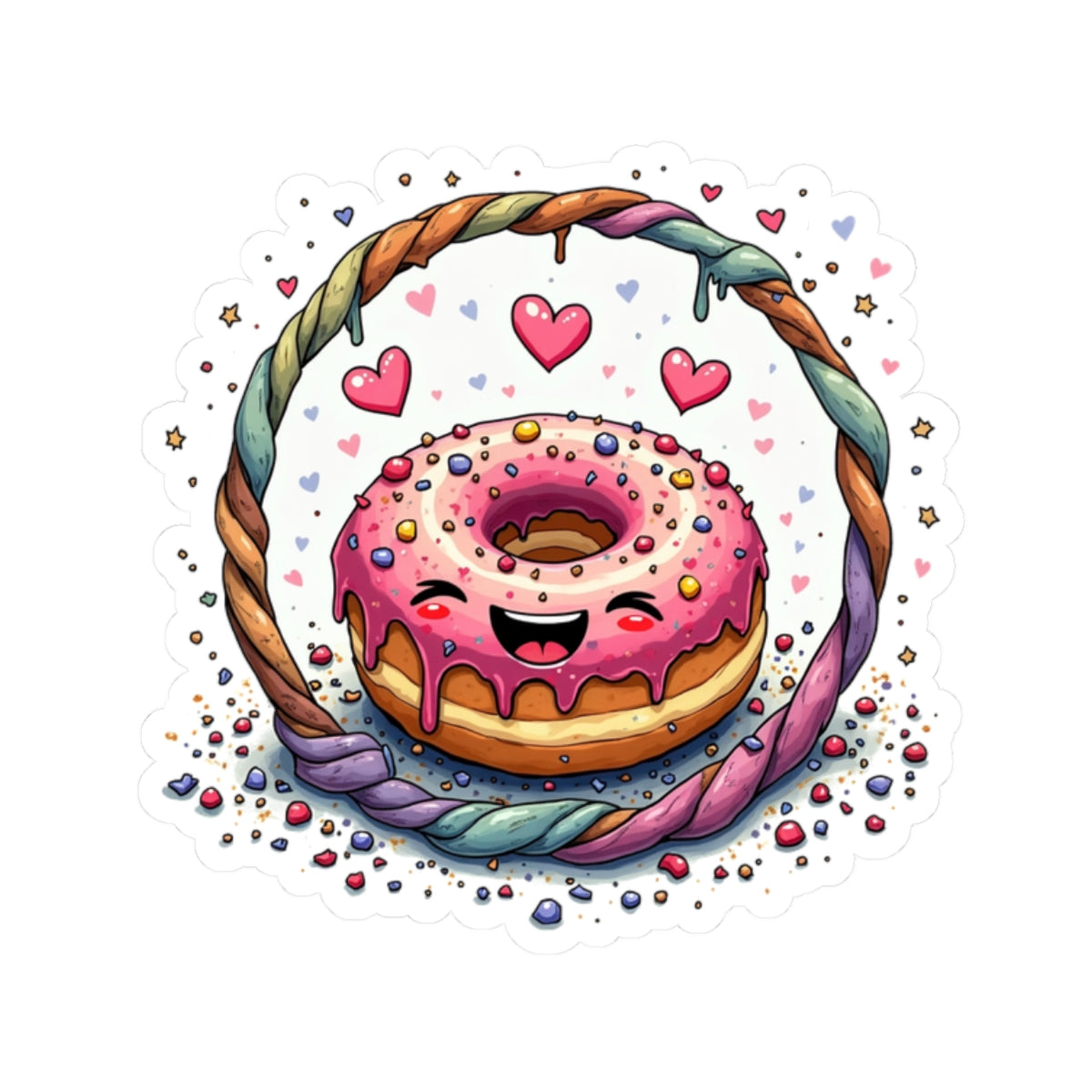 Fun Donut Love - Kiss-Cut Stickers