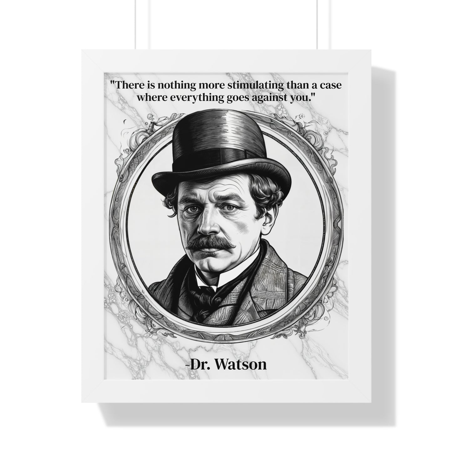 Dr. Watson Inspirational Quote Mystery Lover Decor Framed Wall Art for Home Office Gift - Perfect Quote Print for Fans of Sherlocks Partner