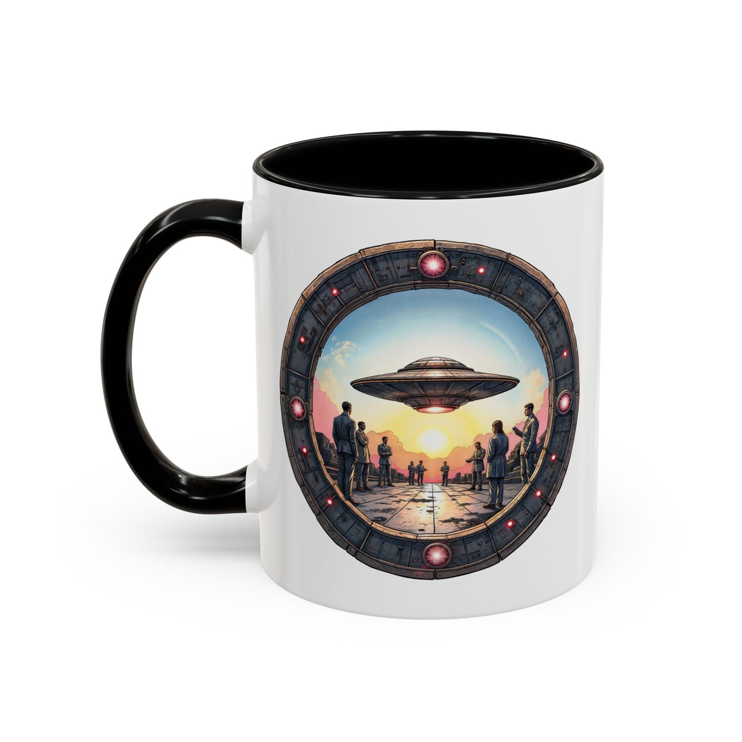 UFO Coffee Mug with Funny Conspiracy Theory Quotes - for Enthusiasts Who Enjoy Mysterious Area 51 Humor Unique Gift Idea QR Code Quote Video