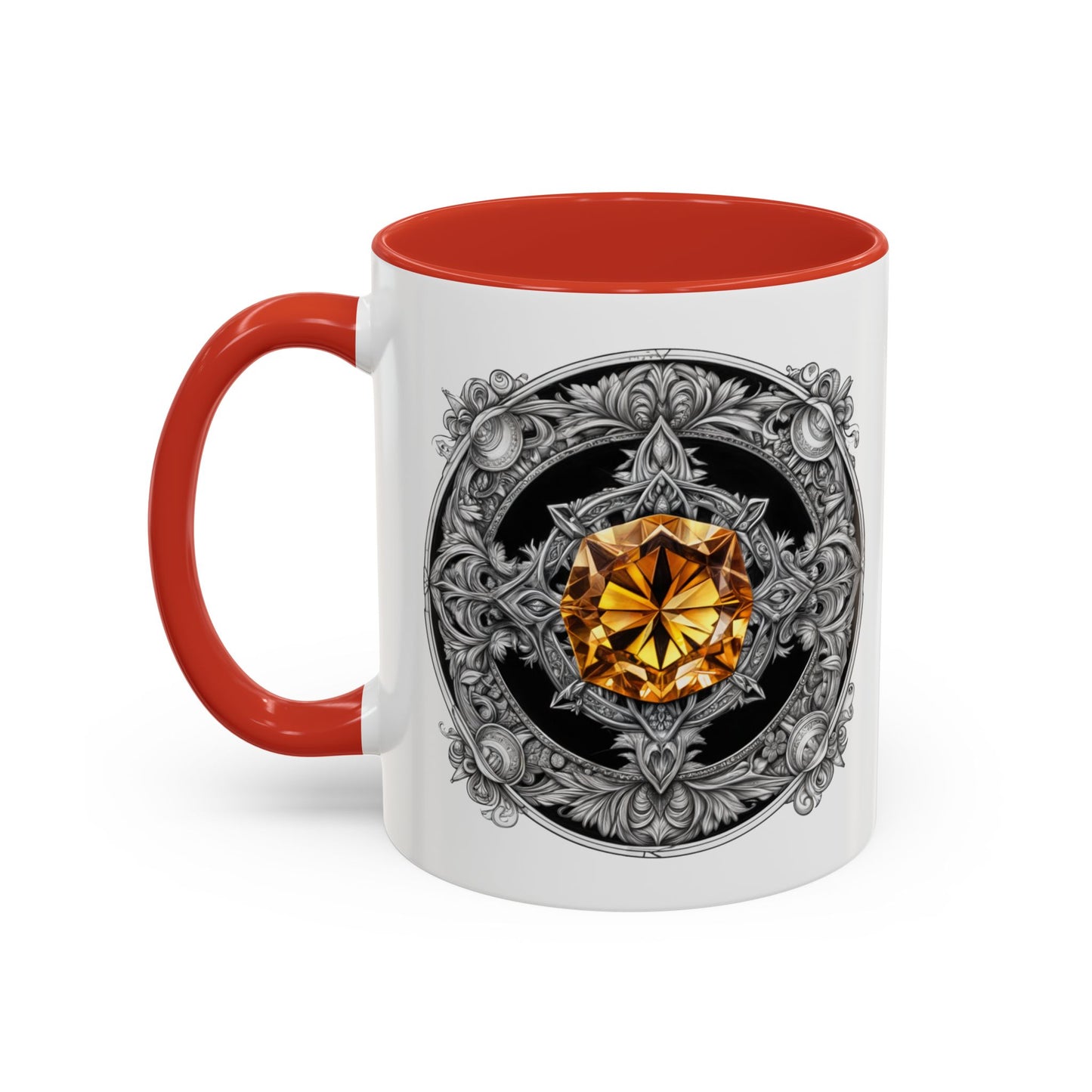 Citrine Crystal Coffee Mug with Positive Quote and QR Code for Motivational Video Ideal Gift for Gemstone Optimists and Dreamers