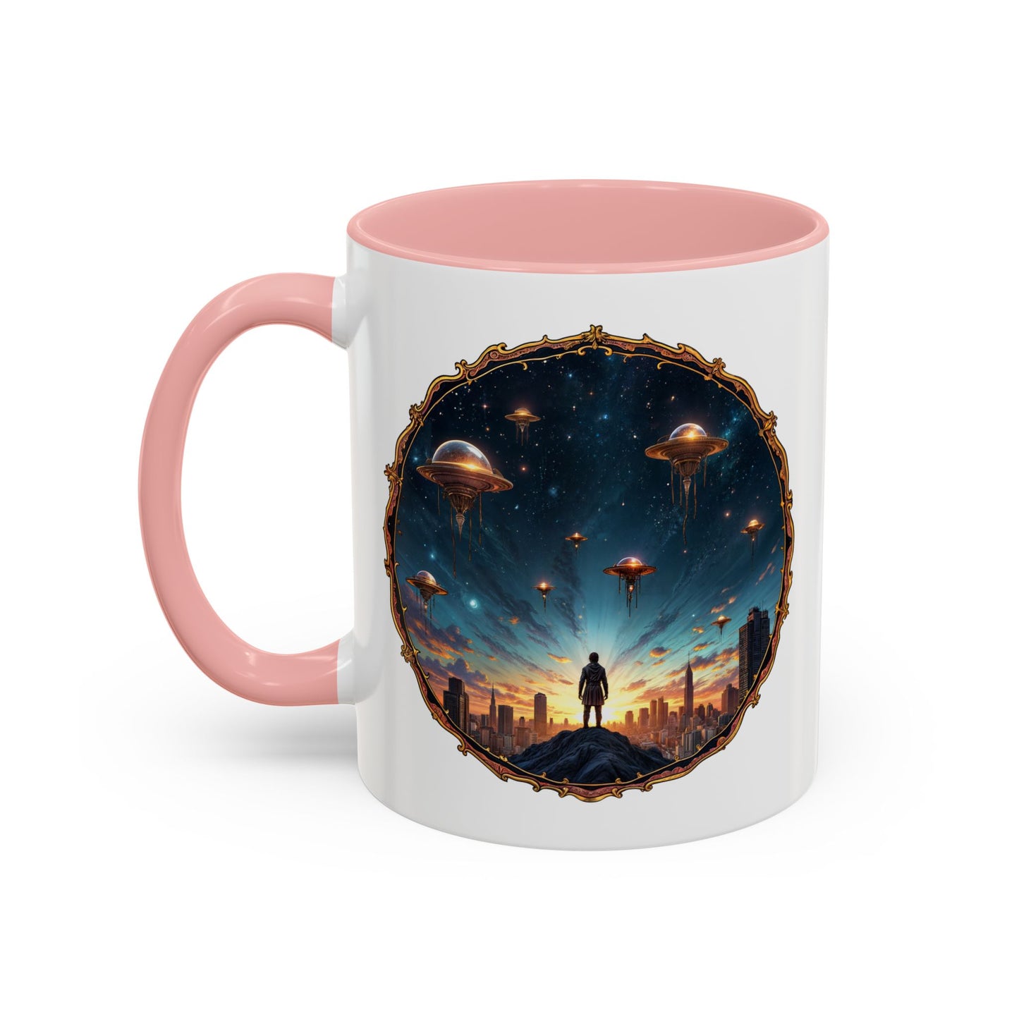 UFO Coffee Mug Featuring Alien Family Reunion Quote - for Intergalactic Traveler Who Love Unique Quirky Gift Alien Jokes QR Code Quote Video