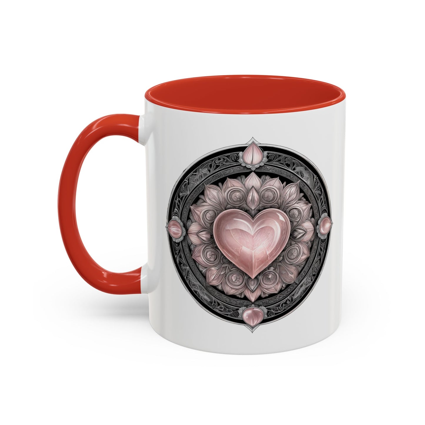 Rose Quartz Love Crystal Coffee Mug with Heartwarming Quote and QR Code Beautiful Gemstone Gift for Valentines Day or Mothers Day