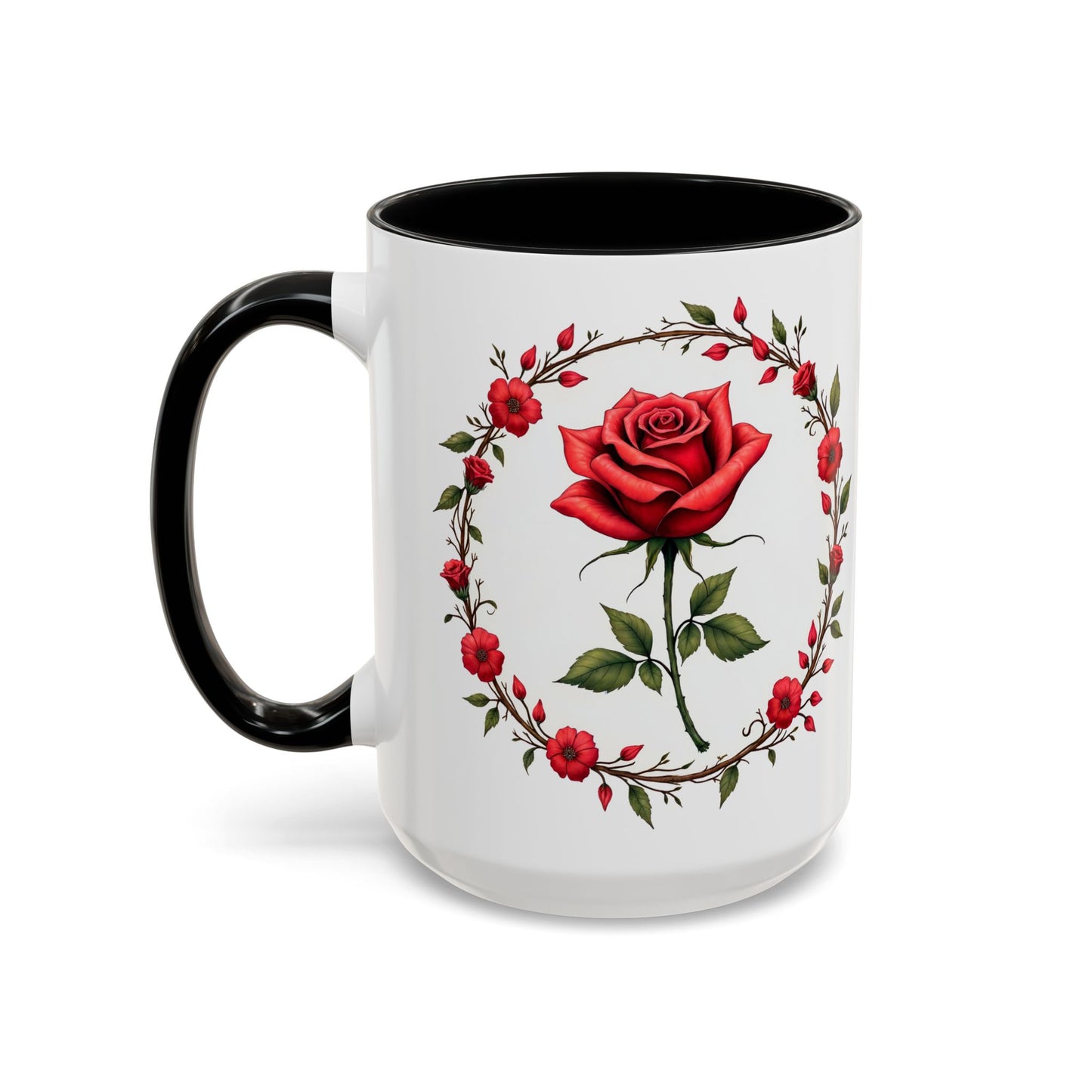 Petal Passion Mug Romantic Gift Idea for Lovebirds Cherish Love with Roses and a Heartfelt QR Quote Video to Celebrate Your Lovers Bond