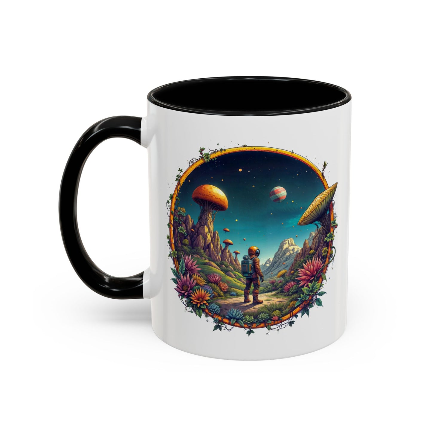 UFO Coffee Mug with Space Navigation Astronomy Quotes - for Stargazers Who Love Unique Gifts Funny Space Humor and Jokes QR Code Quote Video