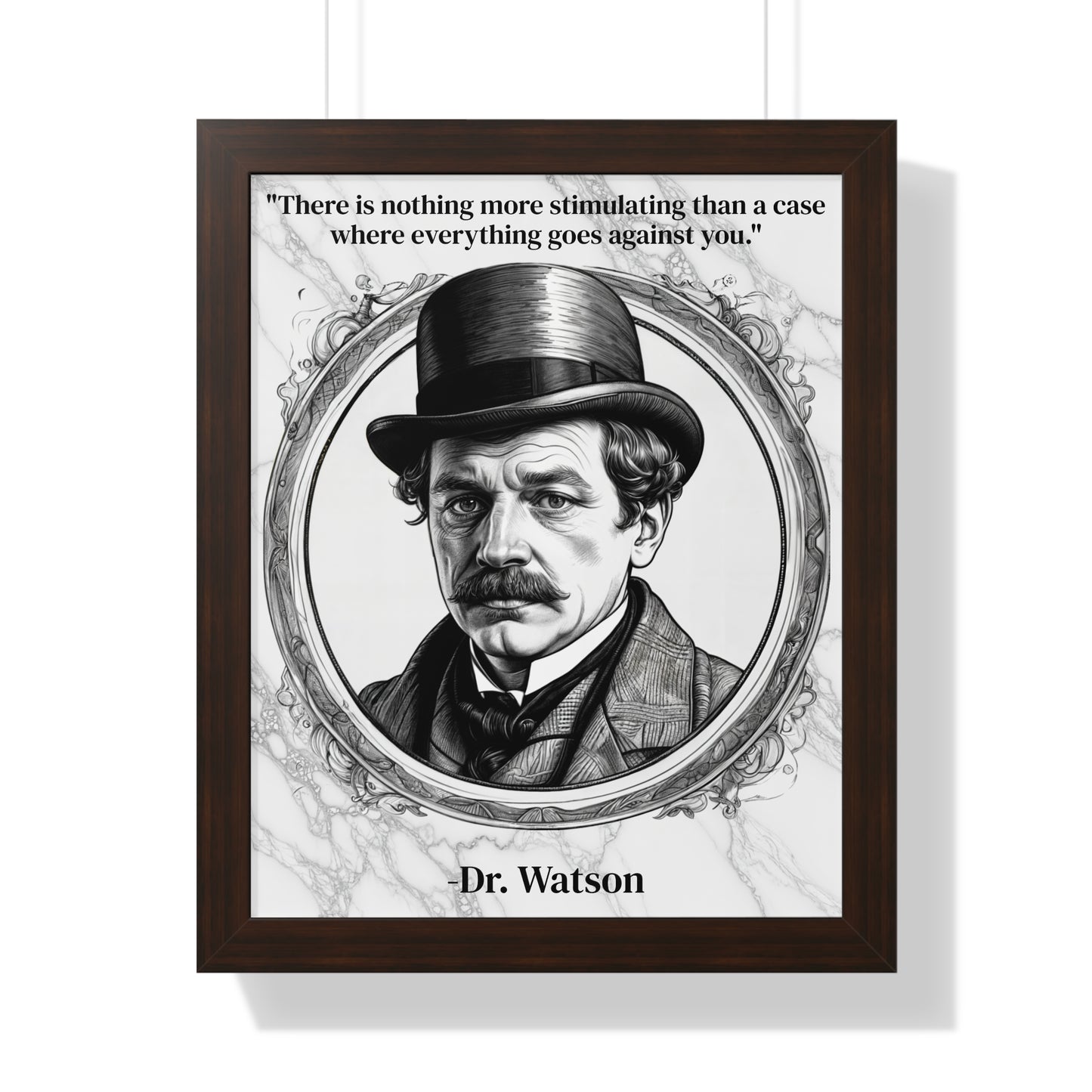 Dr. Watson Inspirational Quote Mystery Lover Decor Framed Wall Art for Home Office Gift - Perfect Quote Print for Fans of Sherlocks Partner