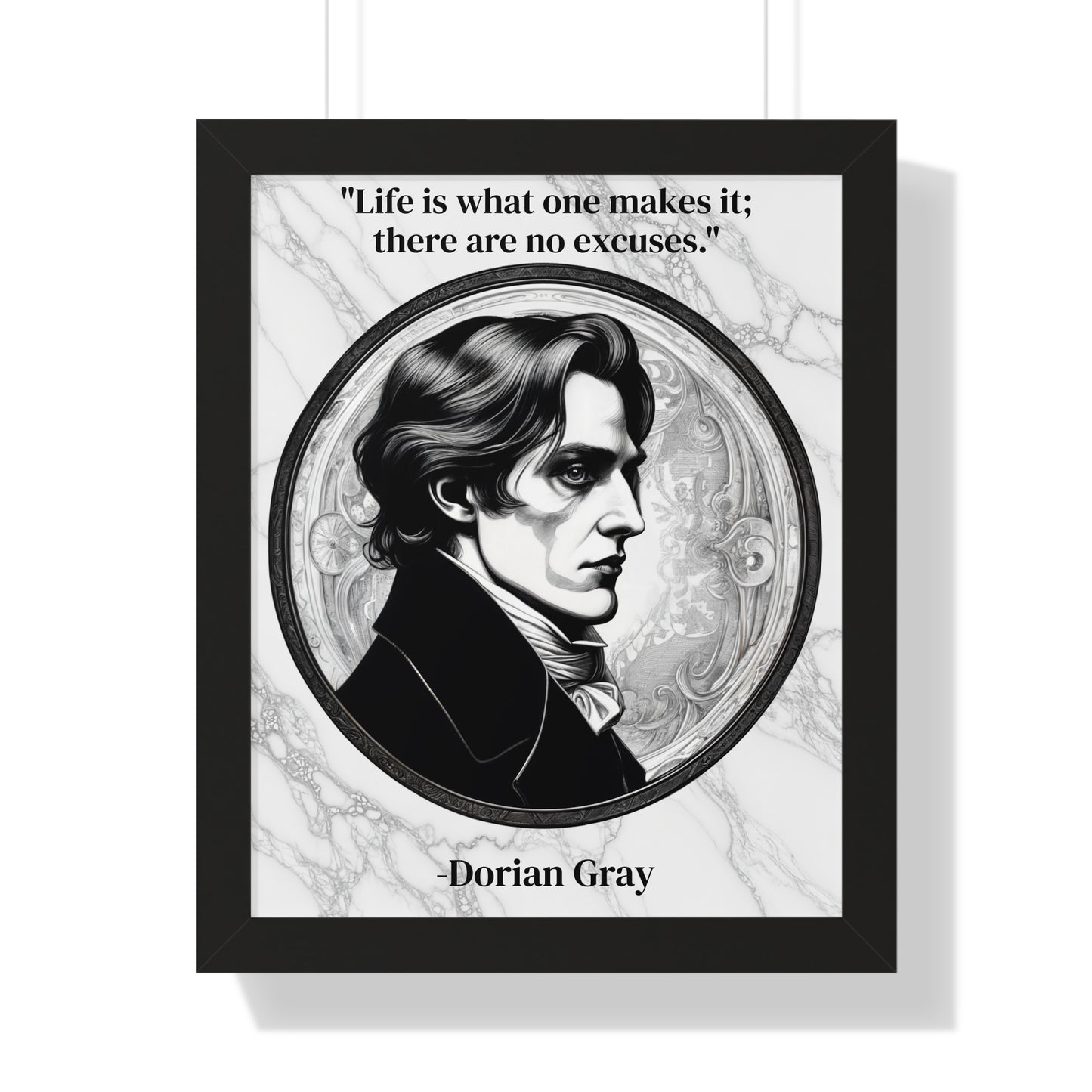 Dorian Gray Inspirational Quote Aesthetic Decor Framed Wall Art for Home Office Gift - Ideal Self-Reflection Quote Print Oscar Wilde Fans