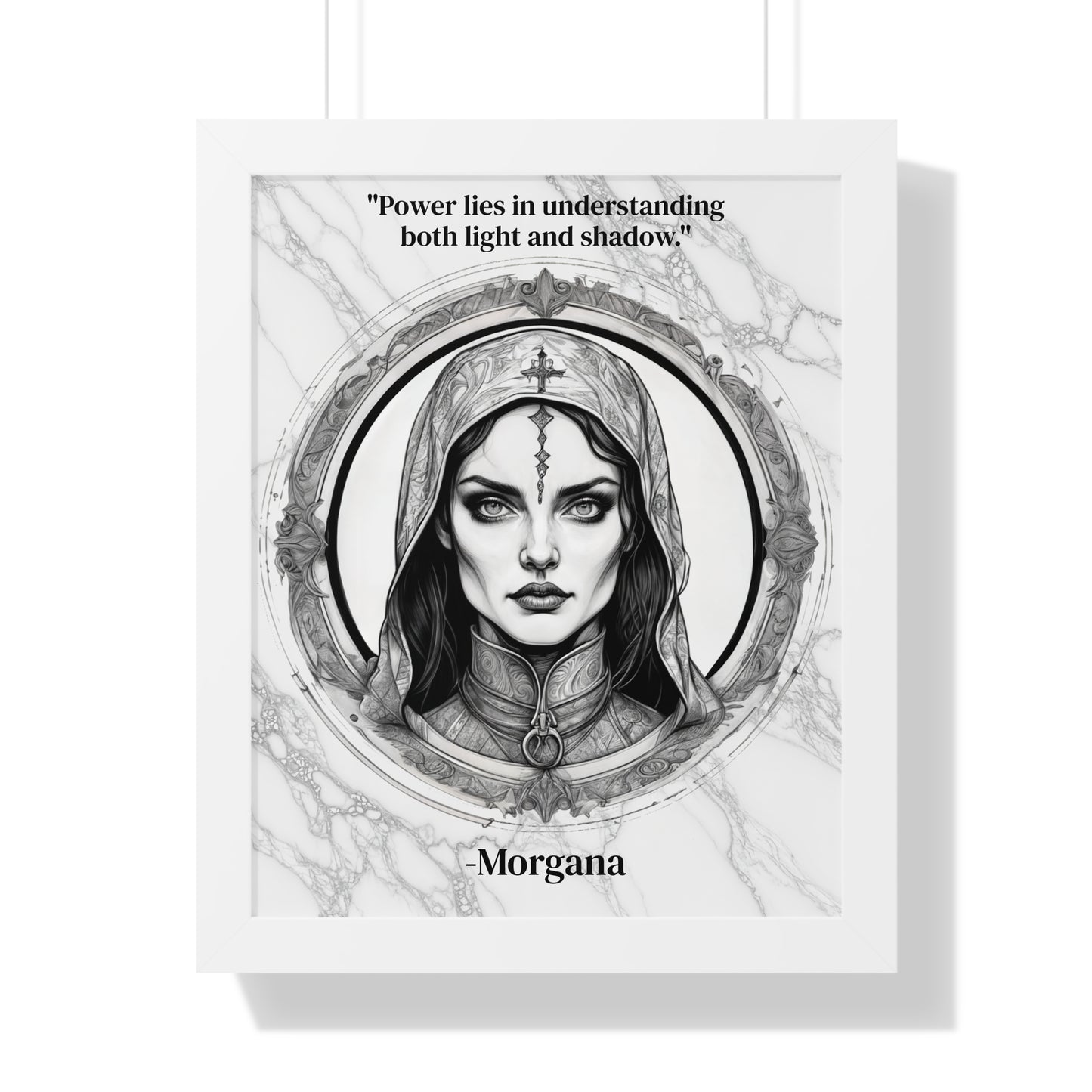 Morgana Fantasy Art Magic Wizard Framed Wall Art Inspirational Quote for Mystical Decor - Unique Gift for Artistic Home Lovers Fans