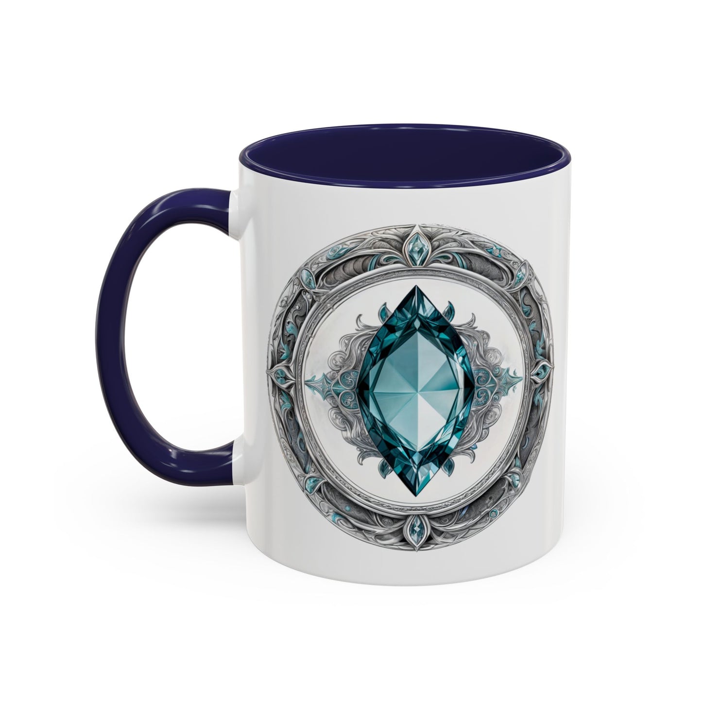 Aquamarine Crystal Coffee Mug with Soothing Quote and QR Code Great Gift for Ocean Lovers Gemstone and Meditation Enthusiasts