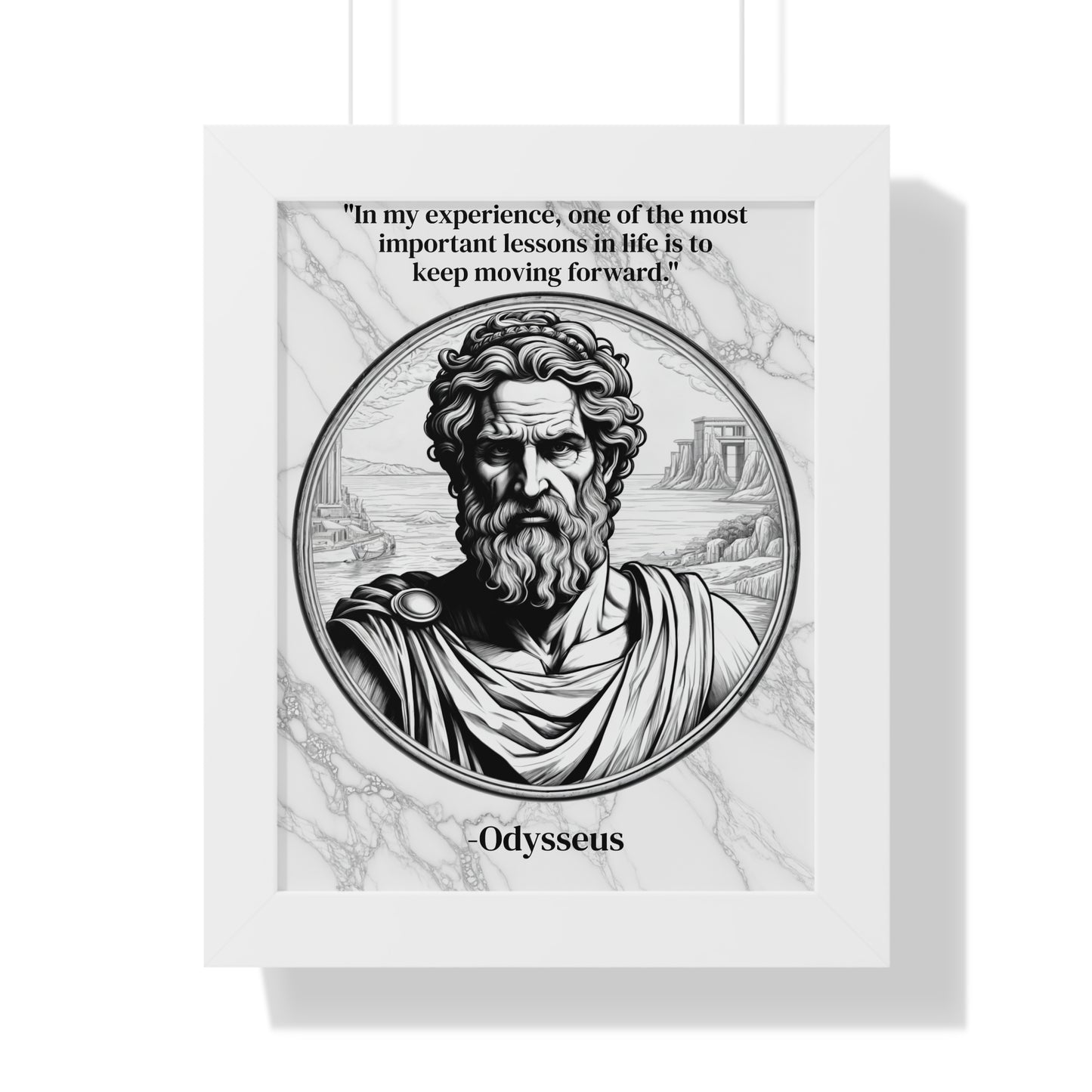 Odysseus Adventure Traveler Inspirational Framed Wall Art Quote for Literary Lovers Hero Decor - Perfect Gift for Epic Poetry Book Fans