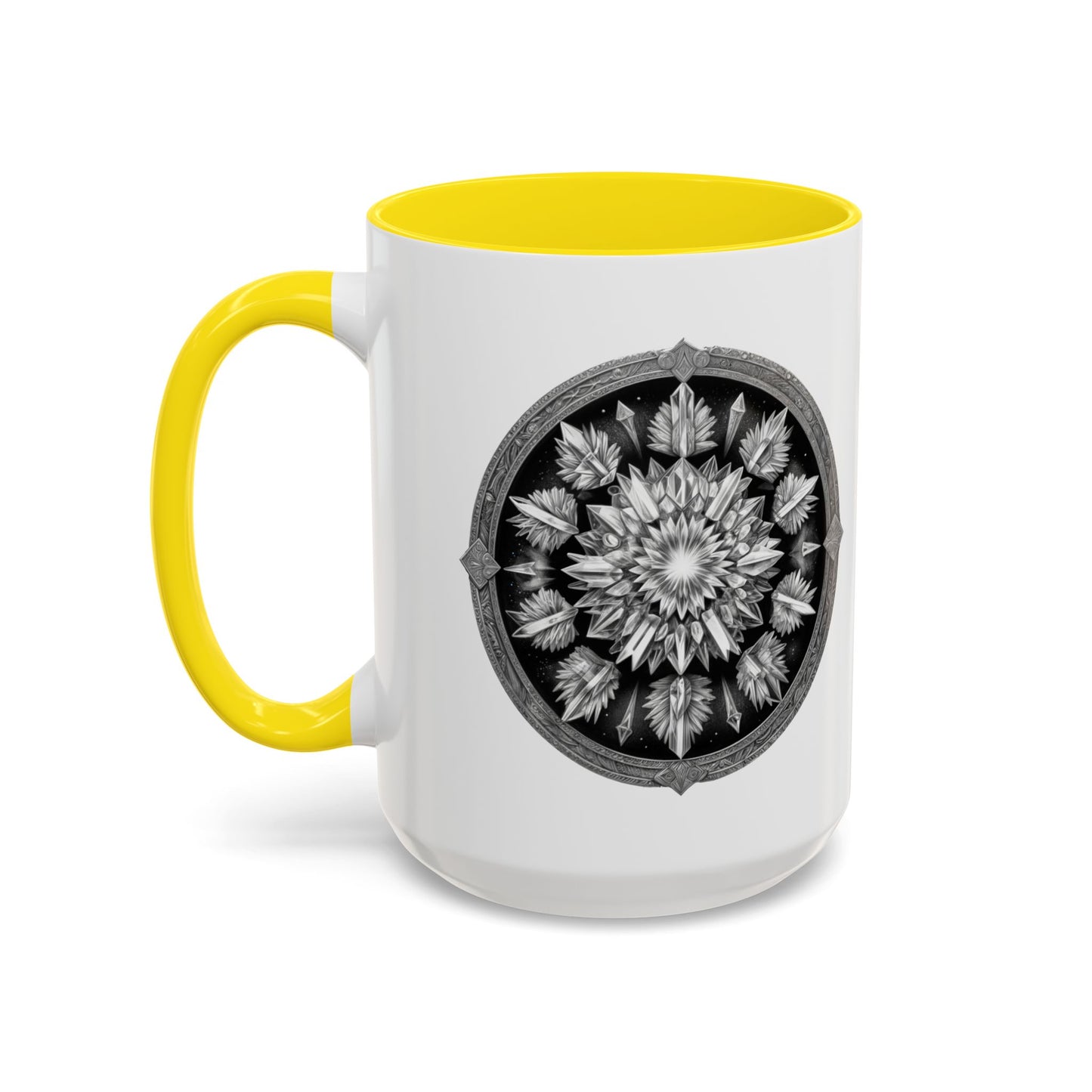 Clear Quartz Gemstone Coffee Mug with Empowering Quote and QR Code Perfect for Crystal Manifestation and Meditation Enthusiasts