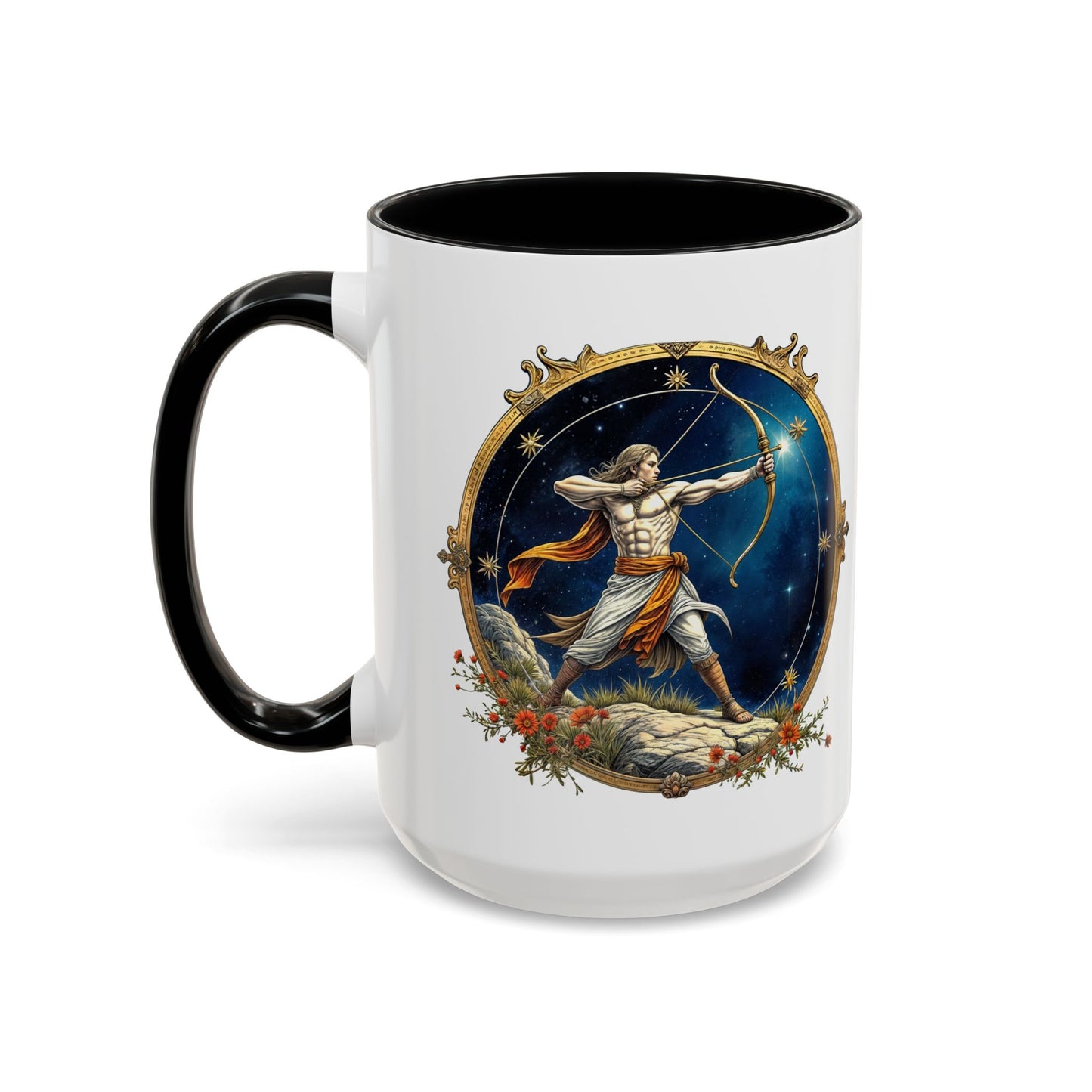 Sagittarius Zodiac Coffee Mug with Inspirational Quote and Smart QR Code Adventurous Astrology Gift Horoscope Mug for Sagittarius Fans