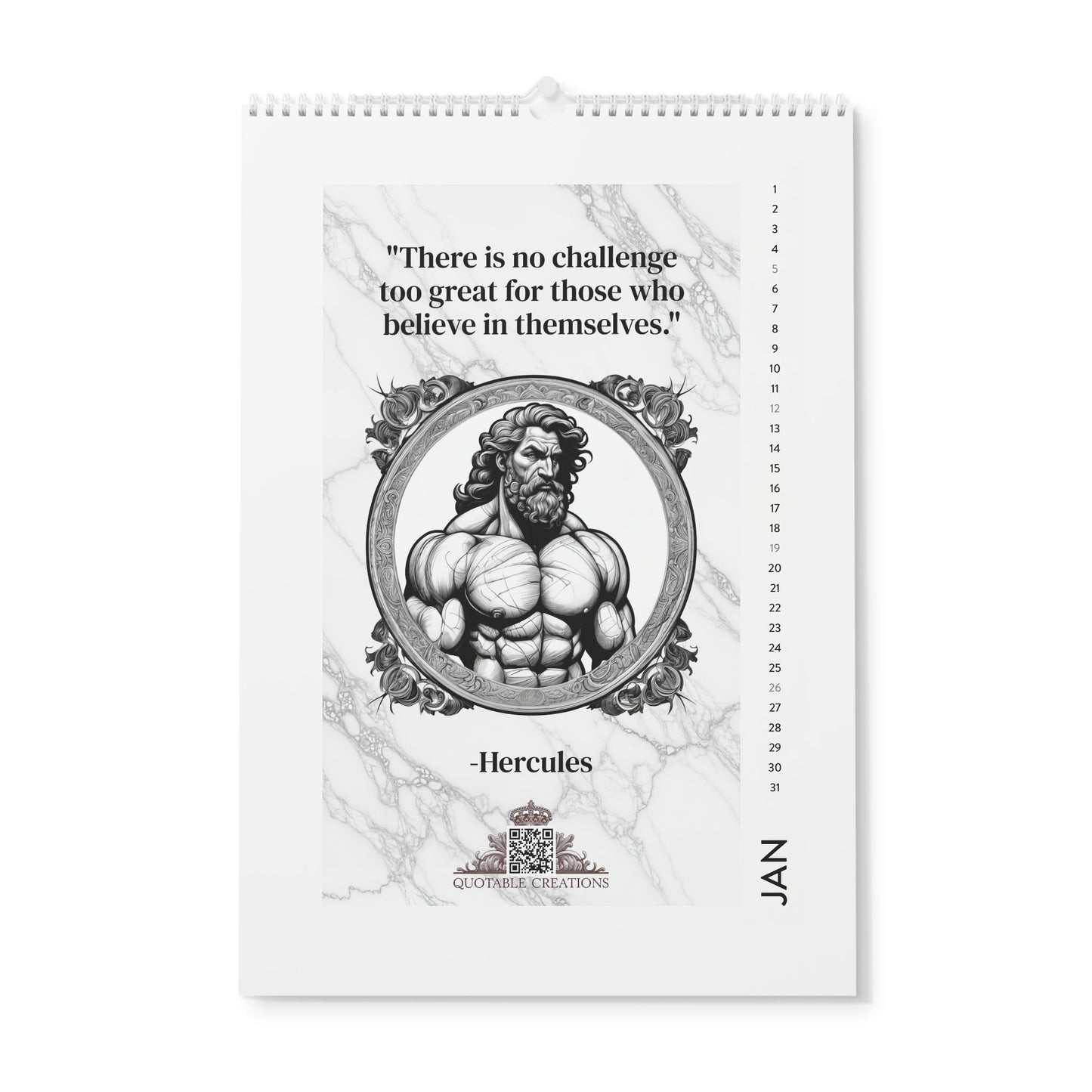 Legendary Heroes & Quests 2025 Quote Vertical Calendar - Timeless Literary Inspiration