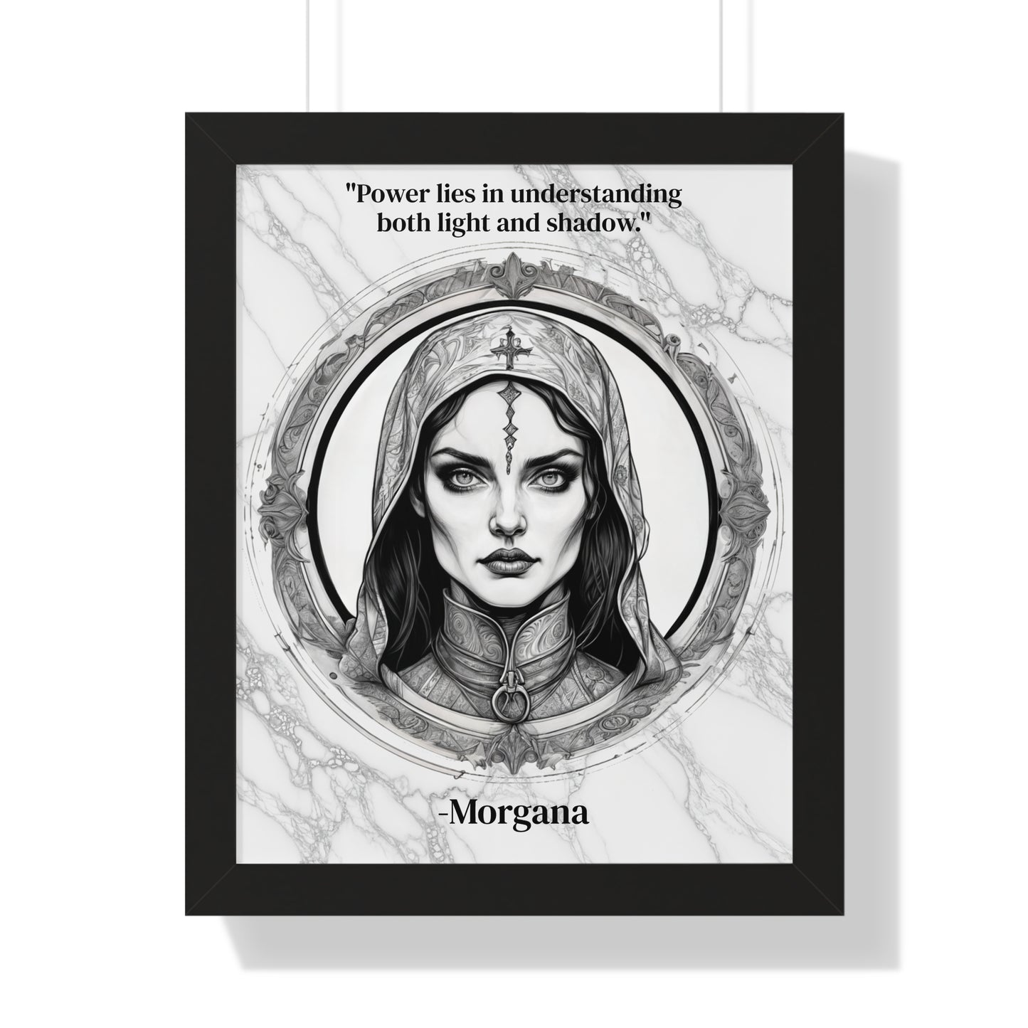 Morgana Fantasy Art Magic Wizard Framed Wall Art Inspirational Quote for Mystical Decor - Unique Gift for Artistic Home Lovers Fans