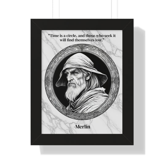 Merlin Magic Wizard Spells Framed Wall Art Inspirational Quote for Fantasy Readers Decor - Perfect Gift for Enchanted Castle Home Lovers Fan