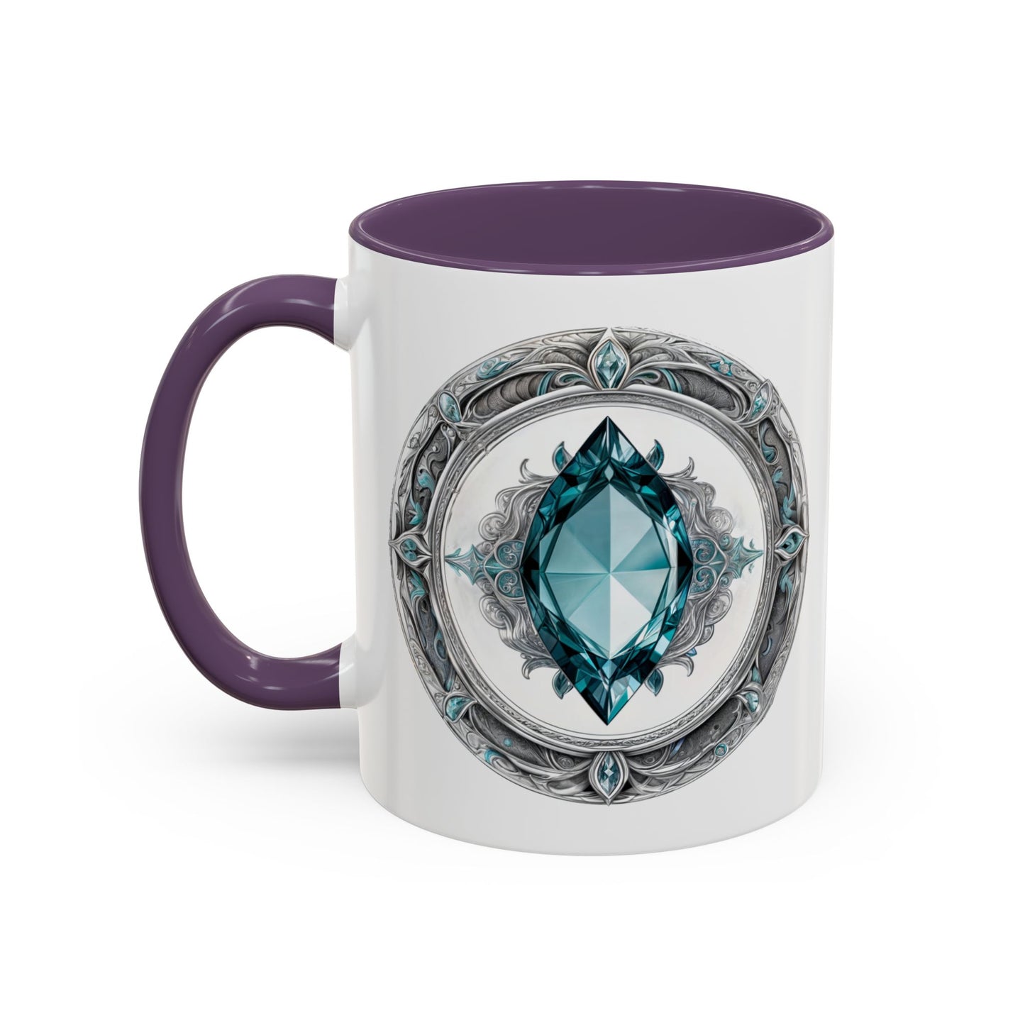 Aquamarine Crystal Coffee Mug with Soothing Quote and QR Code Great Gift for Ocean Lovers Gemstone and Meditation Enthusiasts